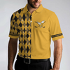 Swing Swear Drink Repeat Polo Shirt, Black And Yellow Argyle Pattern Shirt, Swag Golf Gift For Golfers - Hyperfavor