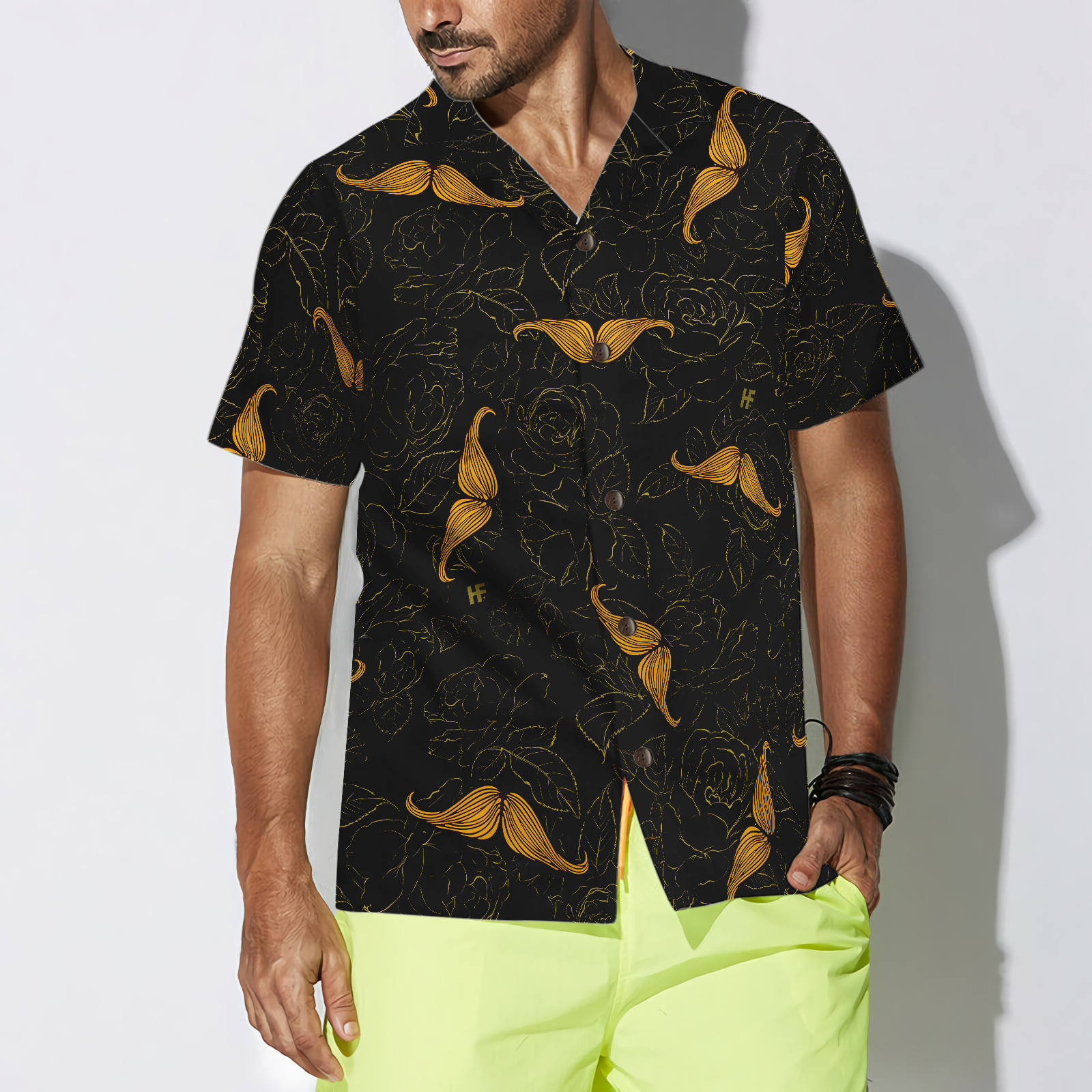 Rose Mustache Hawaiian Shirt - Hyperfavor