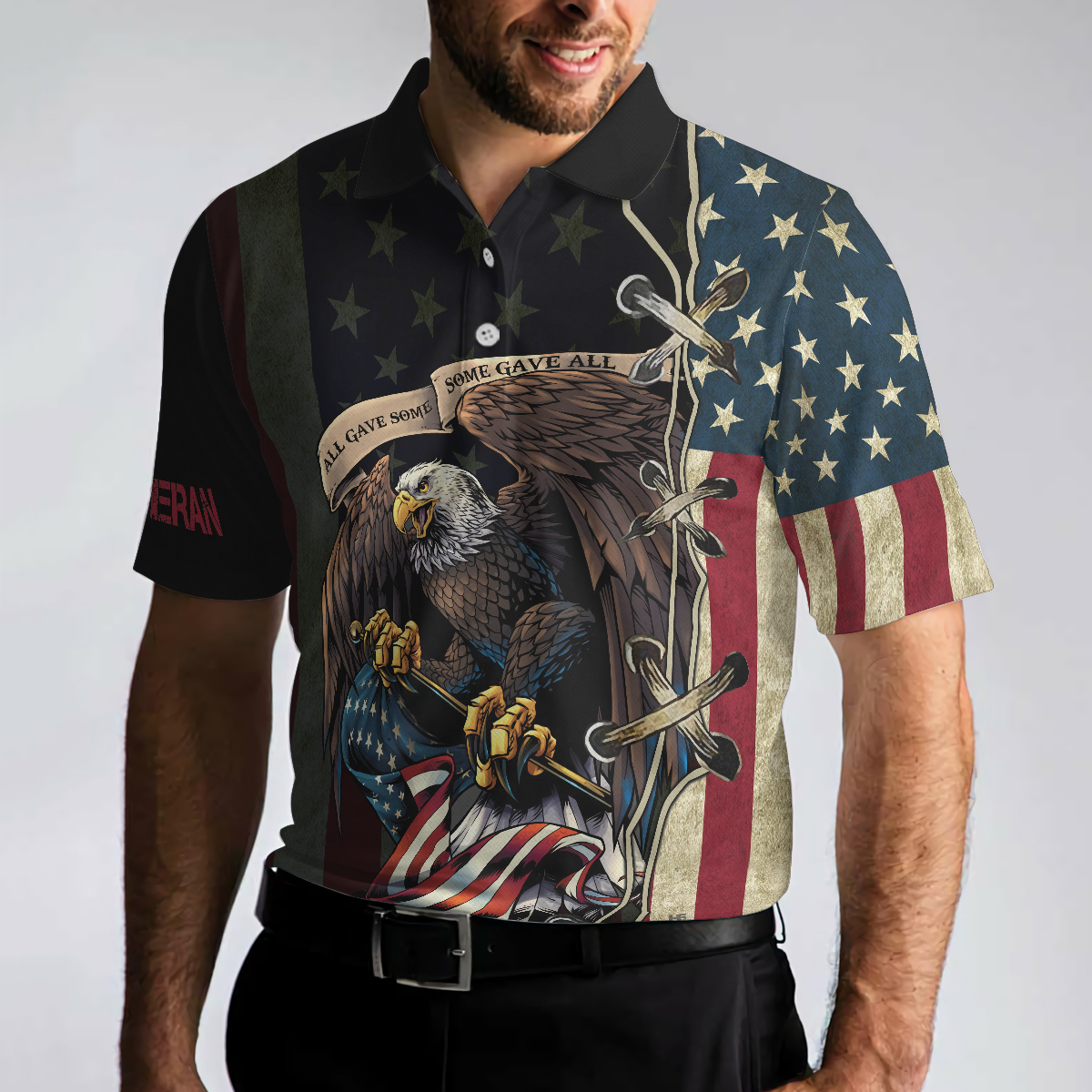 All Gave Some Some Gave All Veteran Polo Shirt, American Bald Eagle Shirt Design, Patriotic Shirt For Veterans - Hyperfavor