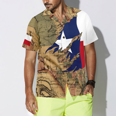 Patriotic Texas Hawaiian Shirt For Men, Texas Flag Shirt, Proud Texas Map Pattern Shirt For Men - Hyperfavor