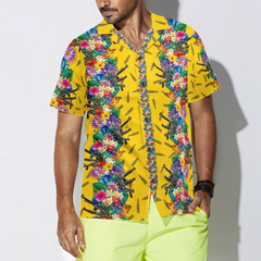 Vibrant Tropical Gun And Bullet Hawaiian Shirt - Hyperfavor