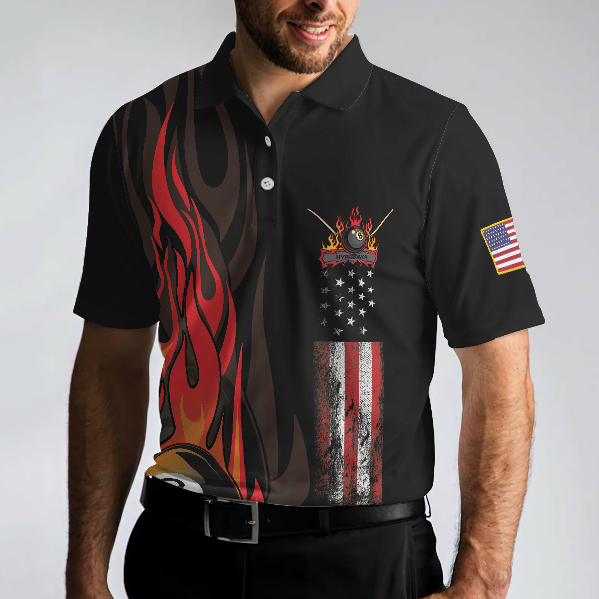 Dinosaur Poolasaurus Flame Skull Billiards Polo Shirt, Short Sleeve Jurassic Billiards Shirt For Men - Hyperfavor