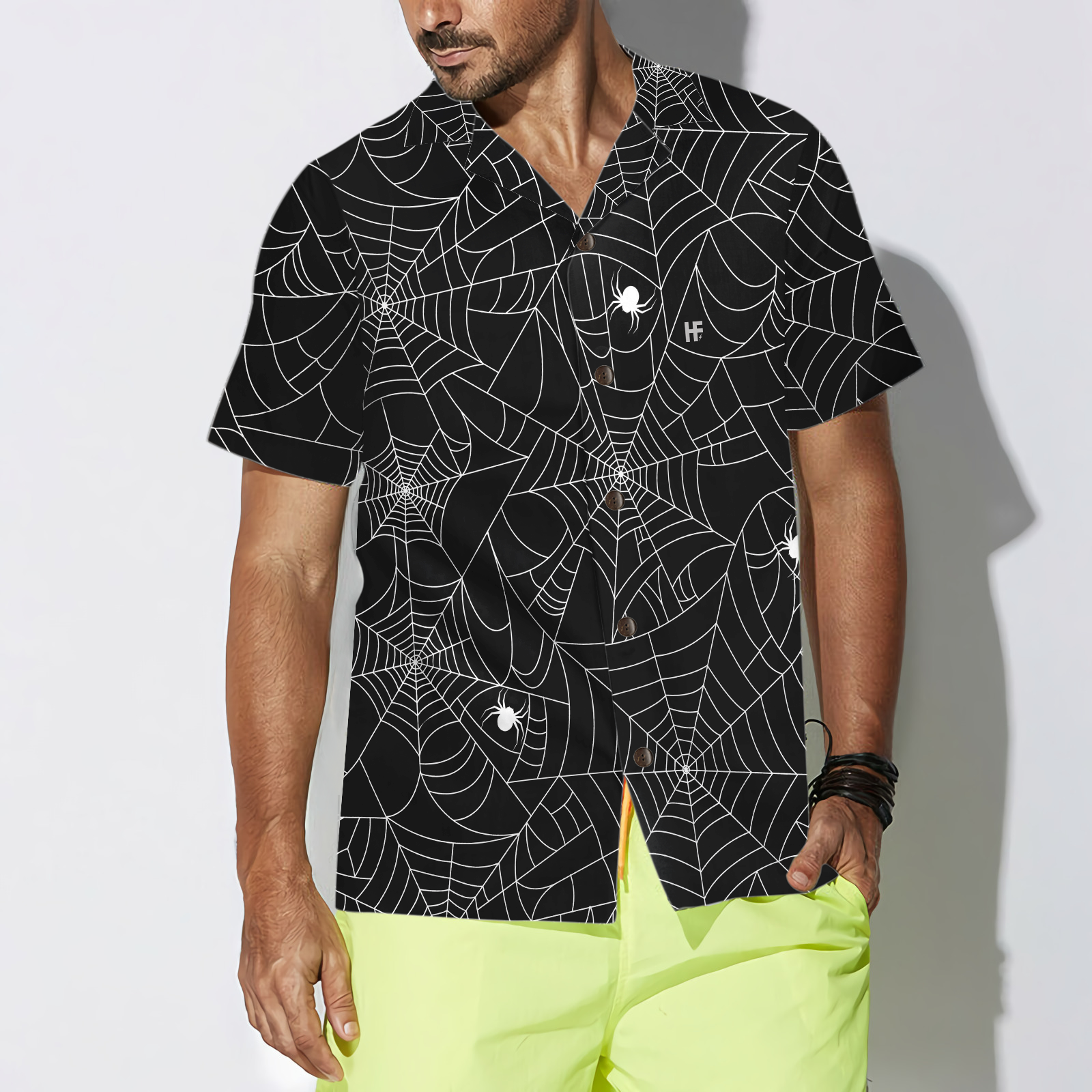 Halloween Spider Web Hawaiian Shirt - Hyperfavor