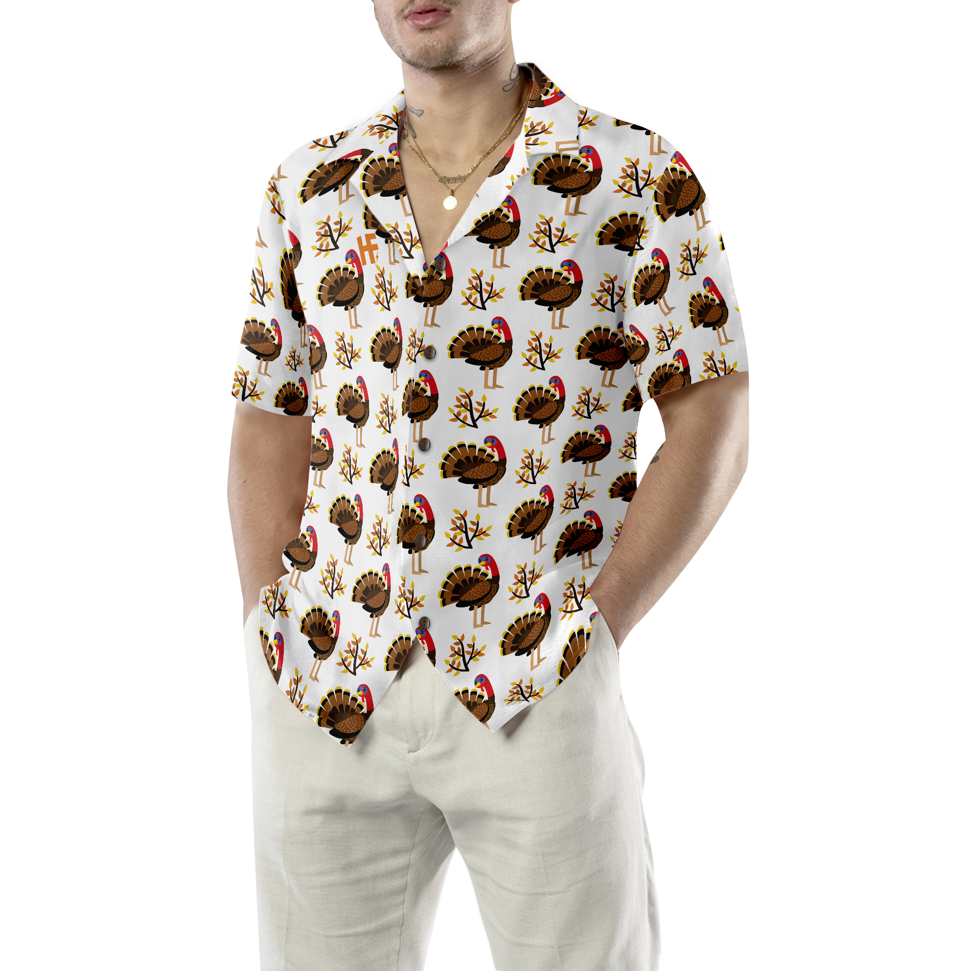 Autumn Cute Turkey Birds Hawaiian Shirt - Hyperfavor