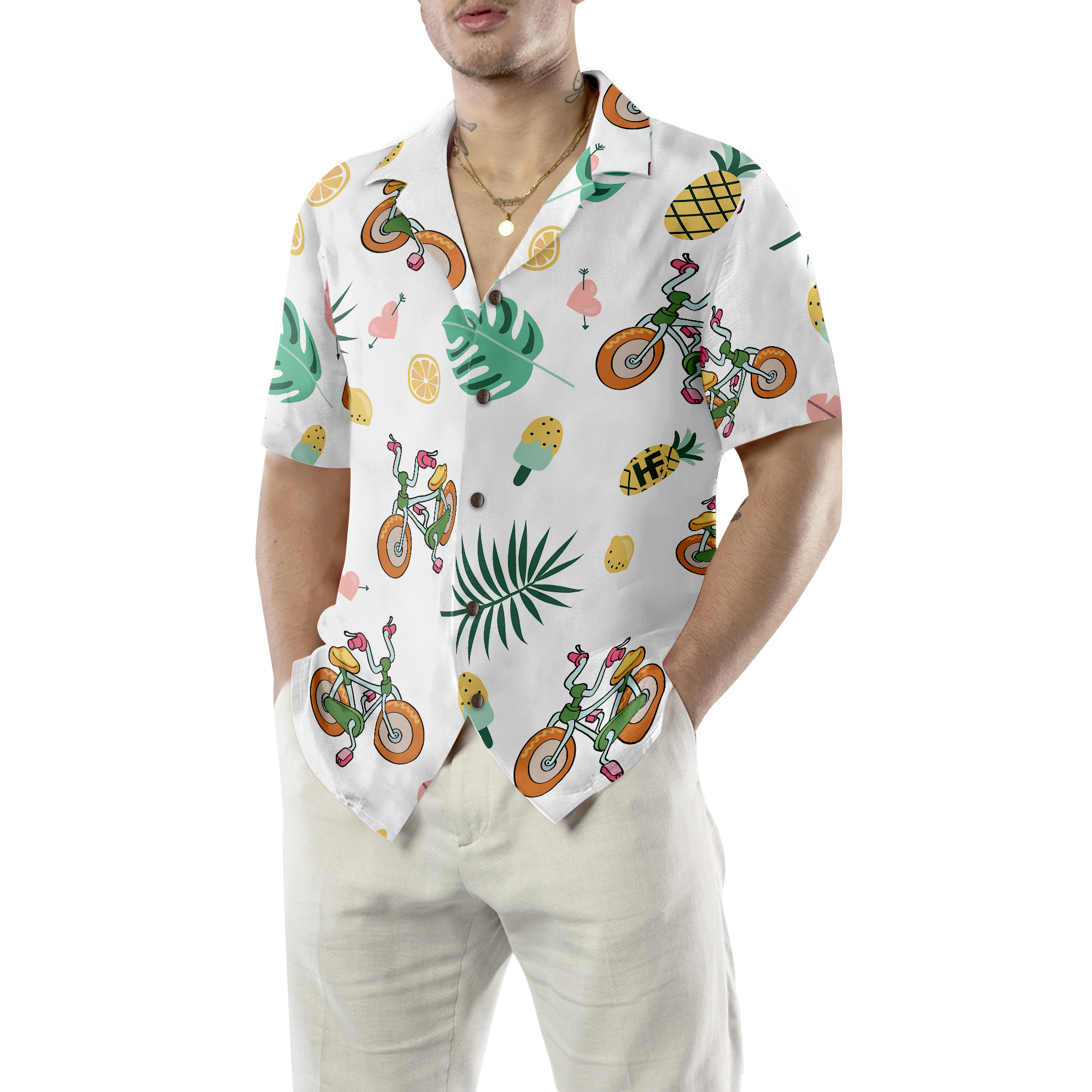 Cartoon Cycling Hawaiian Shirt - Hyperfavor