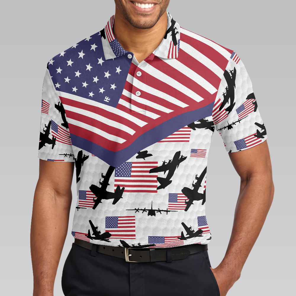 Golf Airplane Pattern Polo Shirt - Hyperfavor