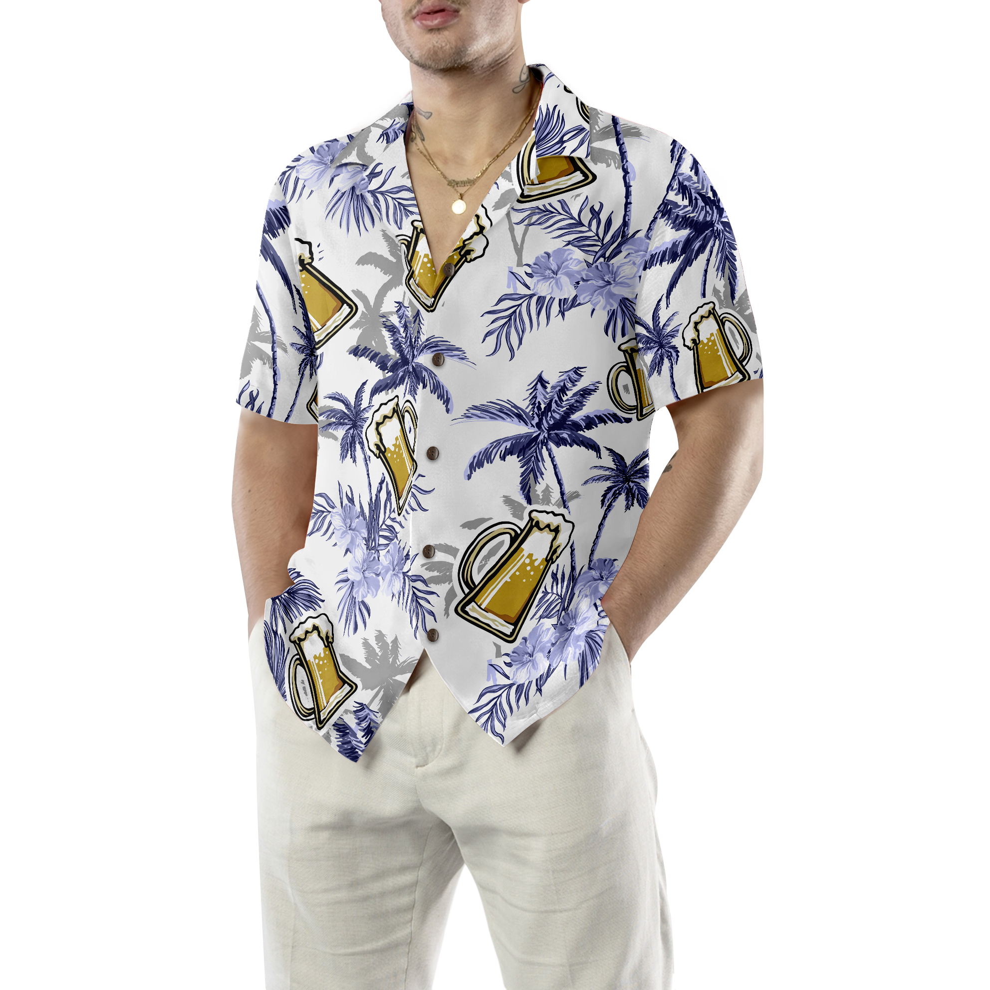 Beer Coconut Tree V1 Hawaiian Shirt - Hyperfavor