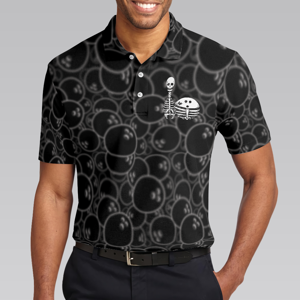 Real Grandpas Bowl Polo Shirt, Black Ball Pattern Bowling Polo Shirt, Funny Bowling Shirt With Sayings - Hyperfavor