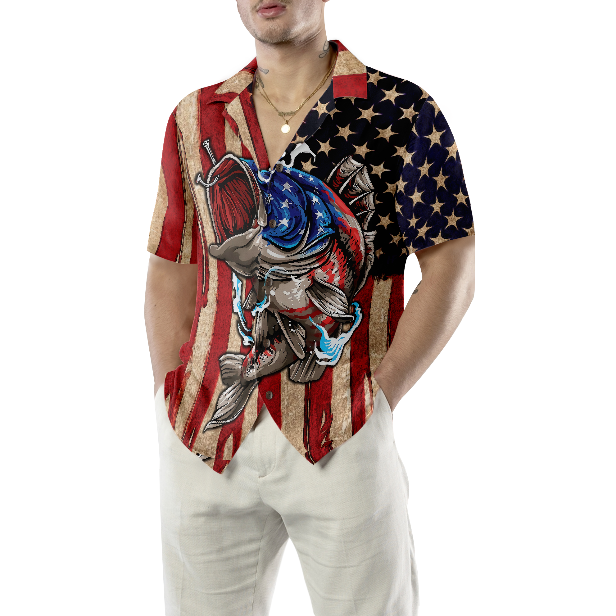 Hooked On Freedom Hawaiian Shirt - Hyperfavor