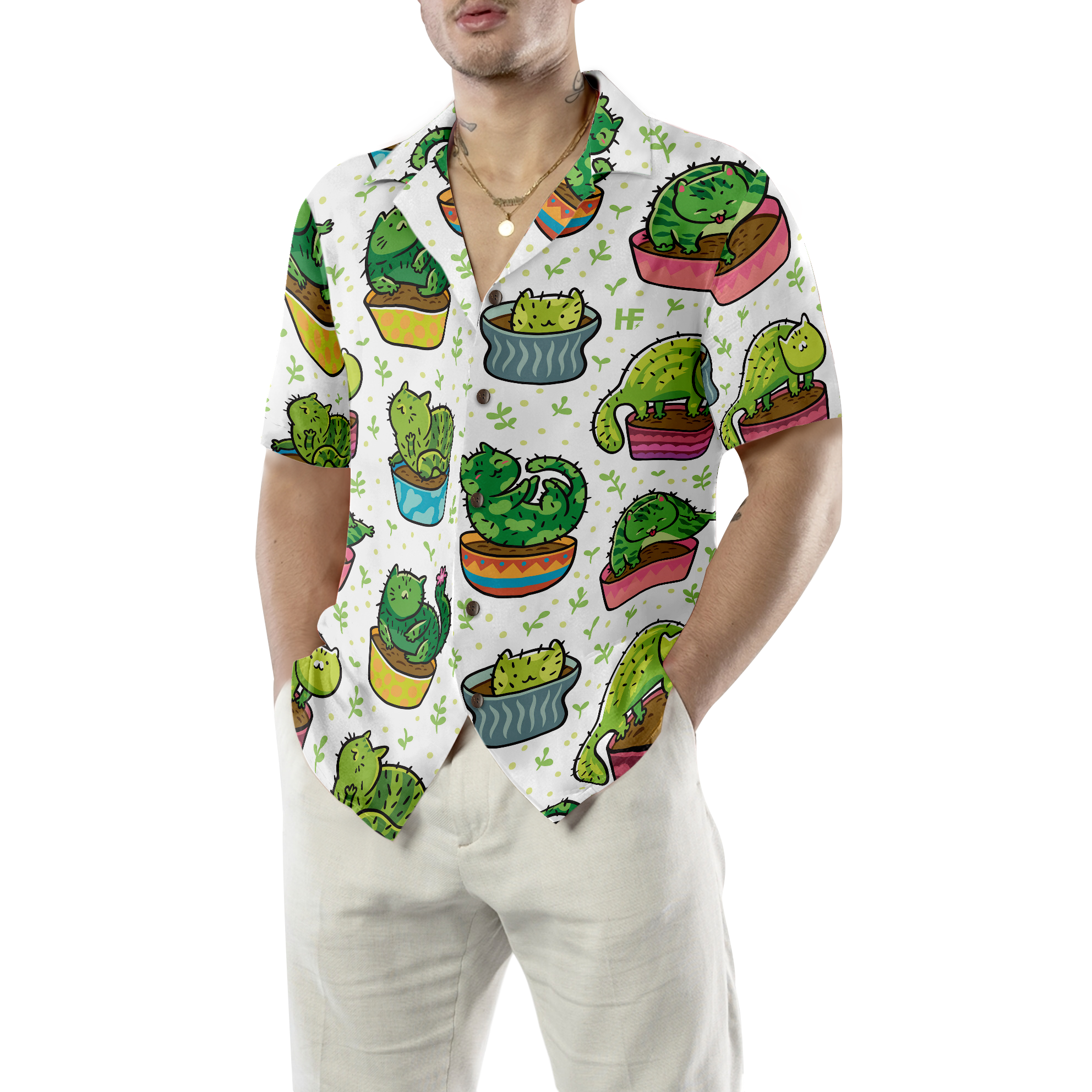 Cactus Cats Hawaiian Shirt - Hyperfavor