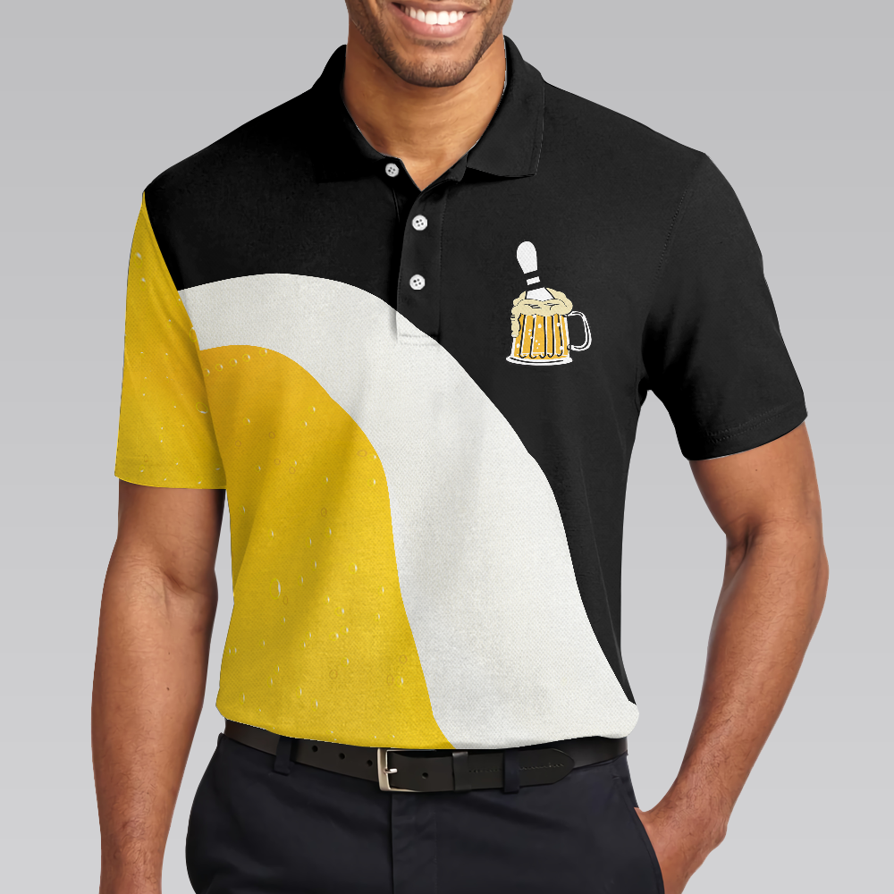 Easily Distracted By Bowling And Beer V2 Polo Shirt, Funny Drinking Bowling Polo Shirt, Best Bowling Gift Idea - Hyperfavor