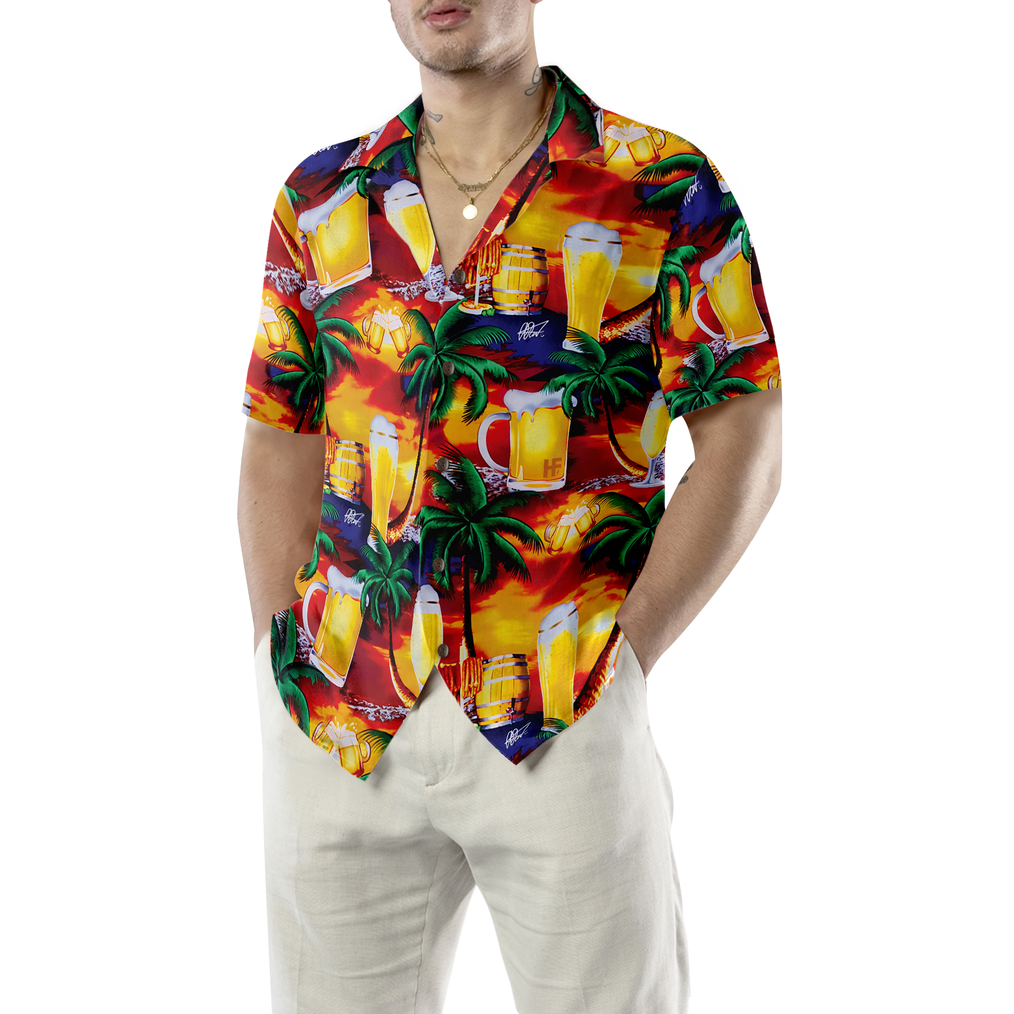 Beer in Paradise Hawaiian Shirt Hawaiian Shirt - Hyperfavor