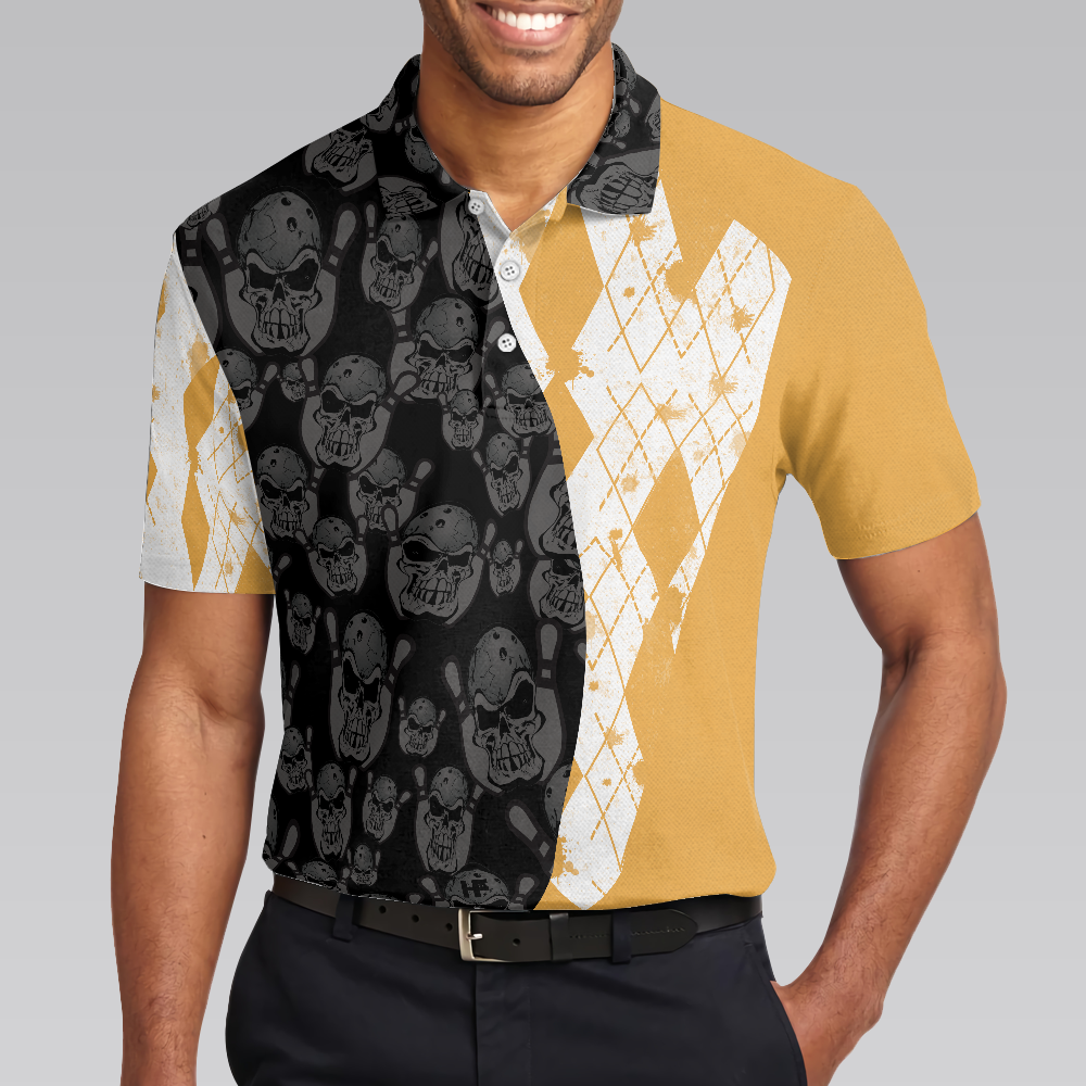 Bowling Dad Like A Normal Dad But Cooler Polo Shirt, Argyle Pattern Bowling Polo Shirt For Bowler Dad - Hyperfavor