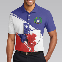 Texas Flag All Over Print Polo Shirt For Golf, Texas Map And Flag Polo Shirt, Texas Proud Shirt For Men - Hyperfavor