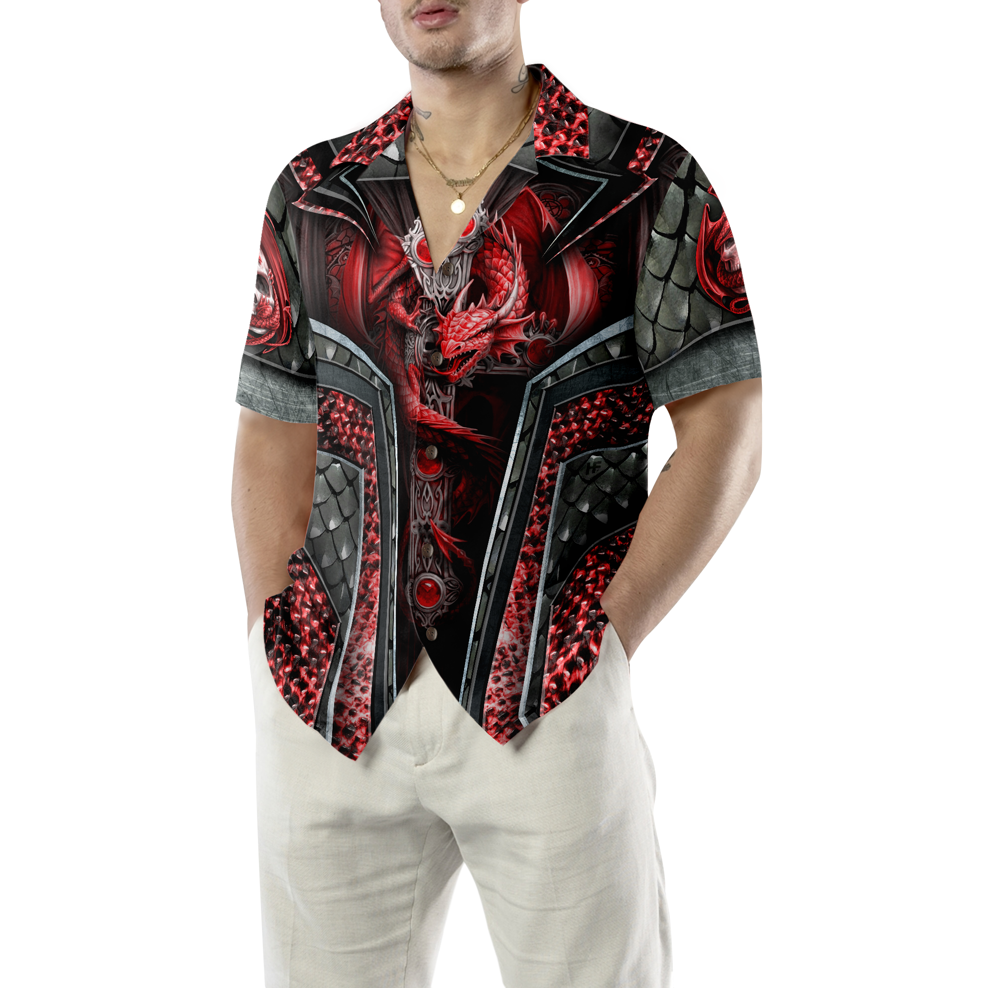 Cool Dragon 3D Hawaiian Shirt - Hyperfavor