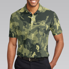 Custom Camouflage Texture Disc Golf Polo Shirt - Hyperfavor