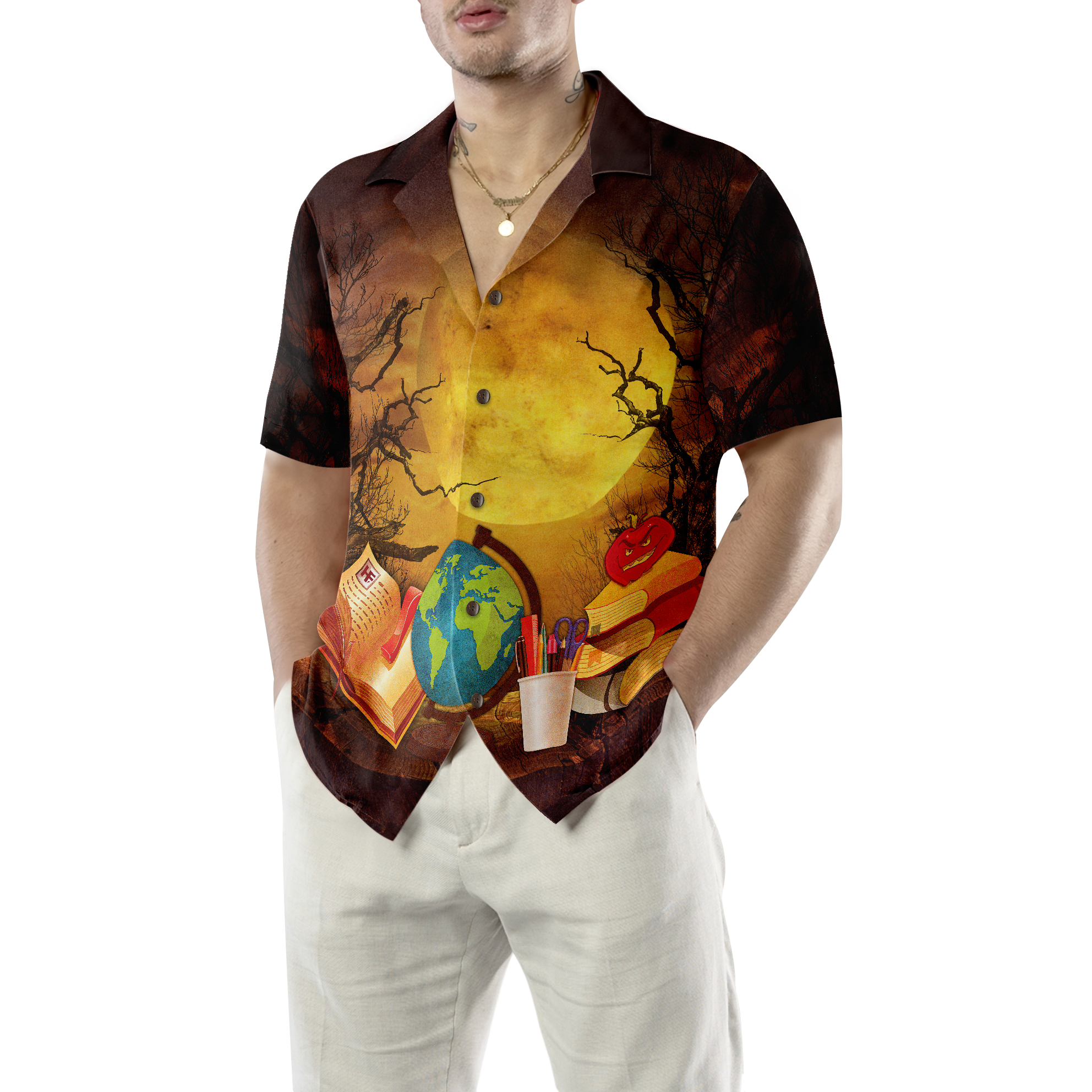 This Is My Scary Teacher Costume Teacher Hawaiian Shirt, Halloween Shirt For Teachers, Unique Teacher Gift Idea - Hyperfavor