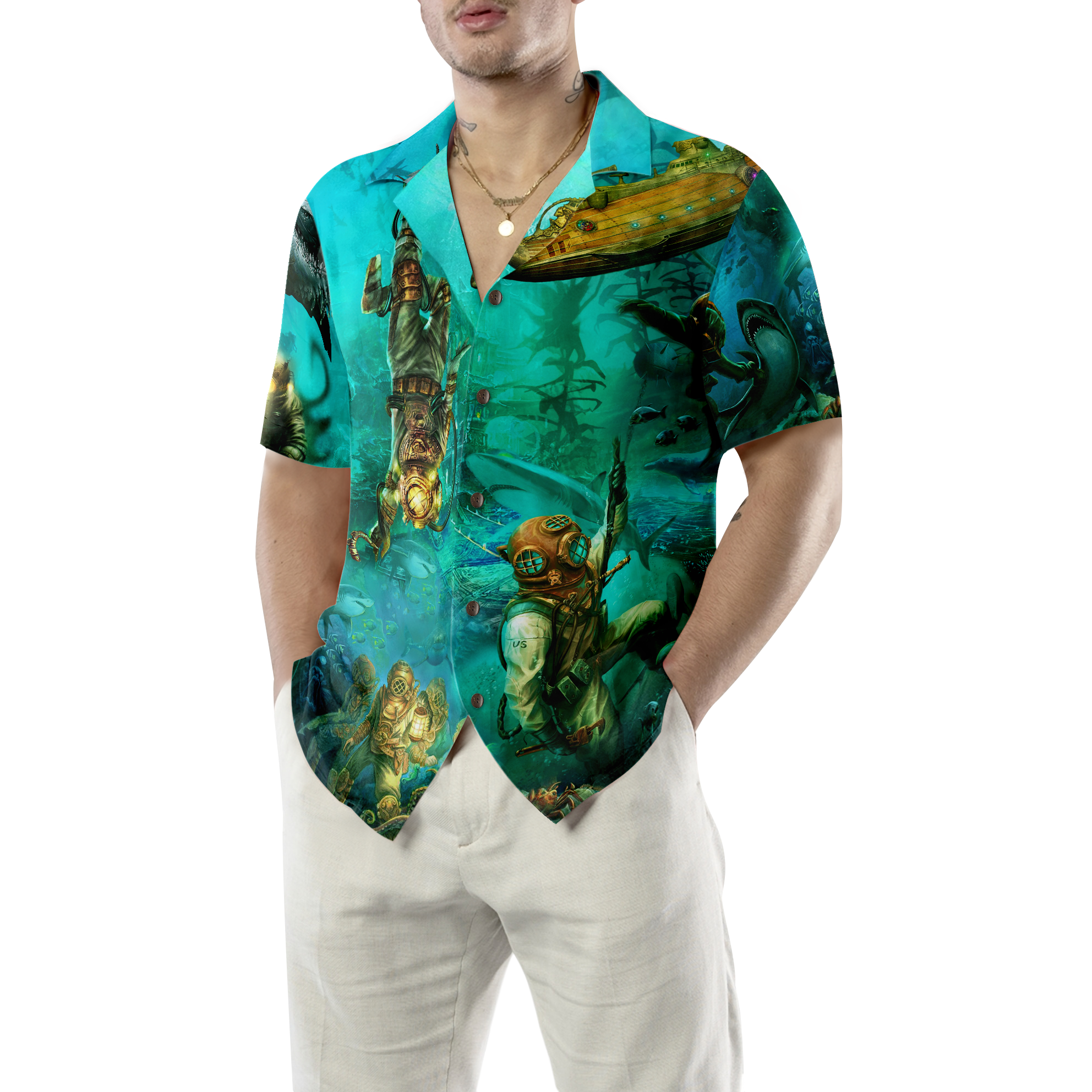 Into The Sea Scuba Diving Hawaiian Shirt - Hyperfavor