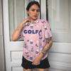 Golf Girl Summer Pattern Short Sleeve Women Polo Shirt, Pink Golf Shirt For Ladies, Unique Female Golf Gift - Hyperfavor