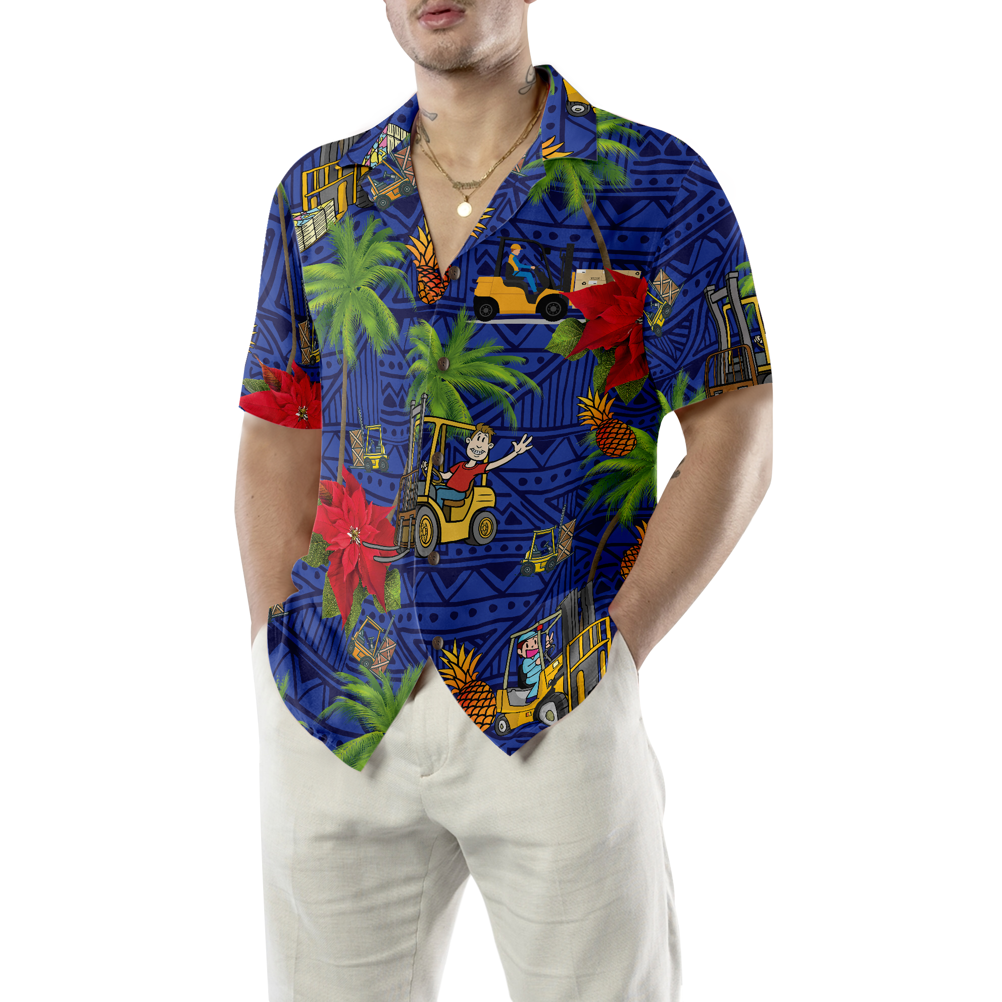 Forklift Life Hawaiian Shirt - Hyperfavor