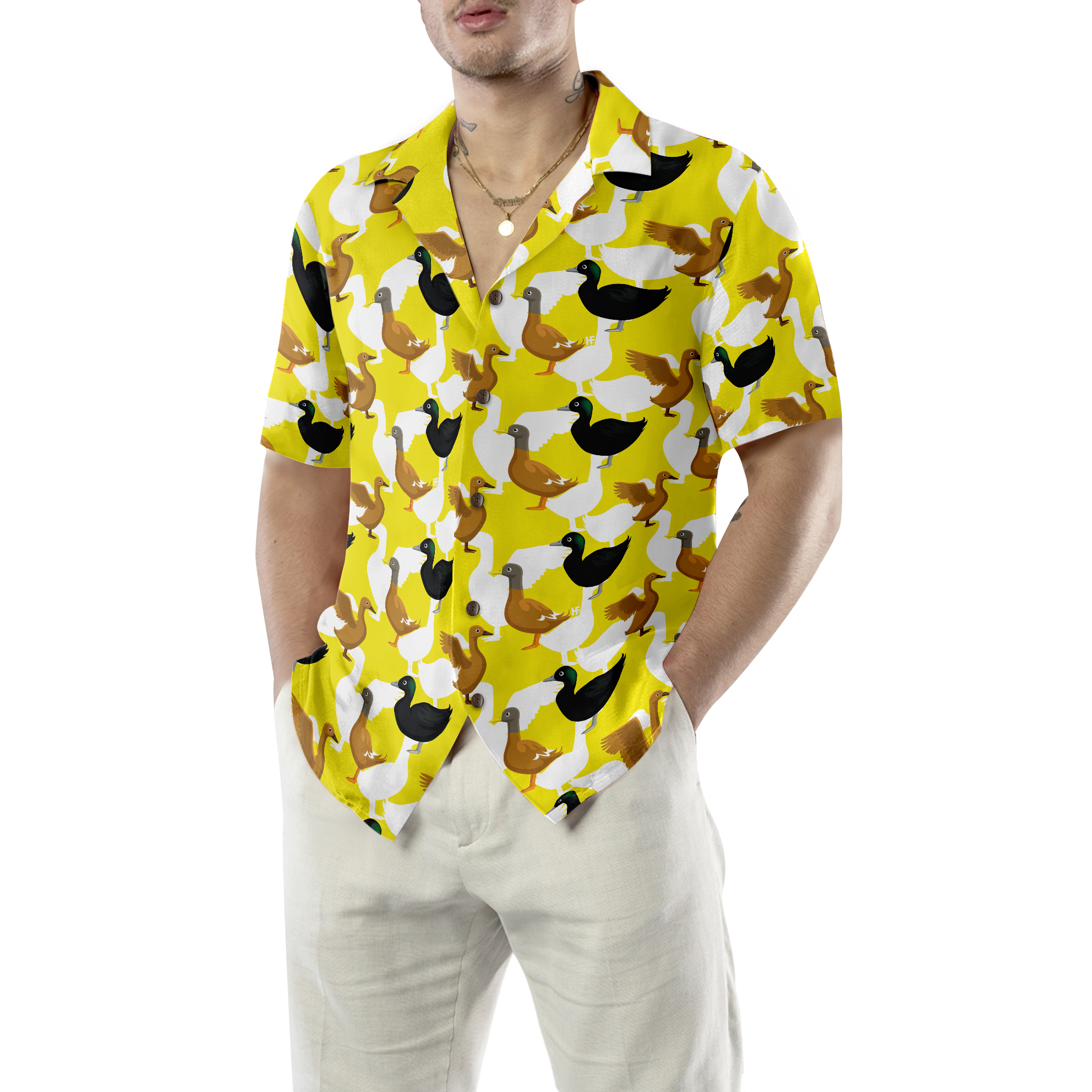 Ducks On The Farm Hawaiian Shirt - Hyperfavor