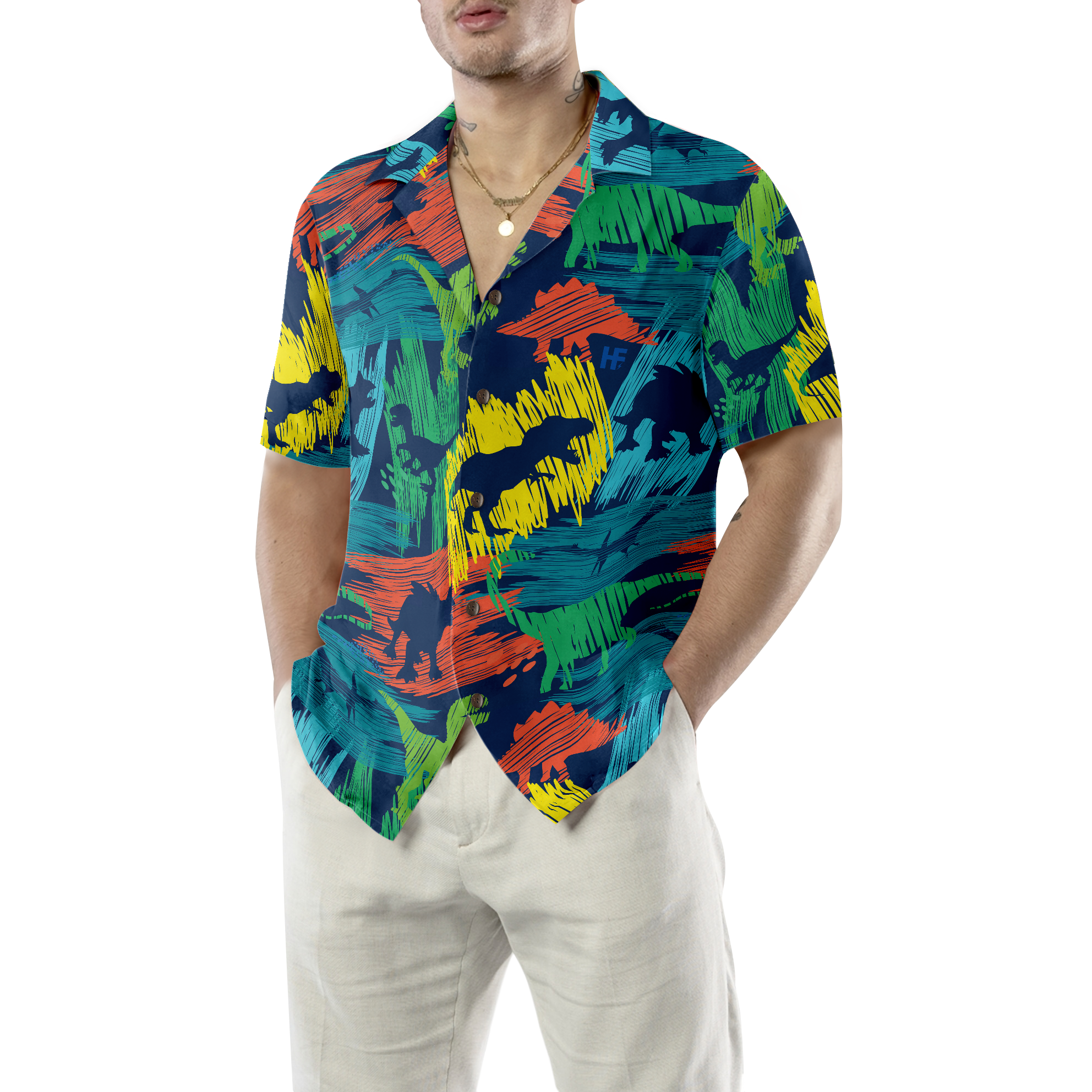 Hand-drawn Color Plates Hawaiian Shirt - Hyperfavor