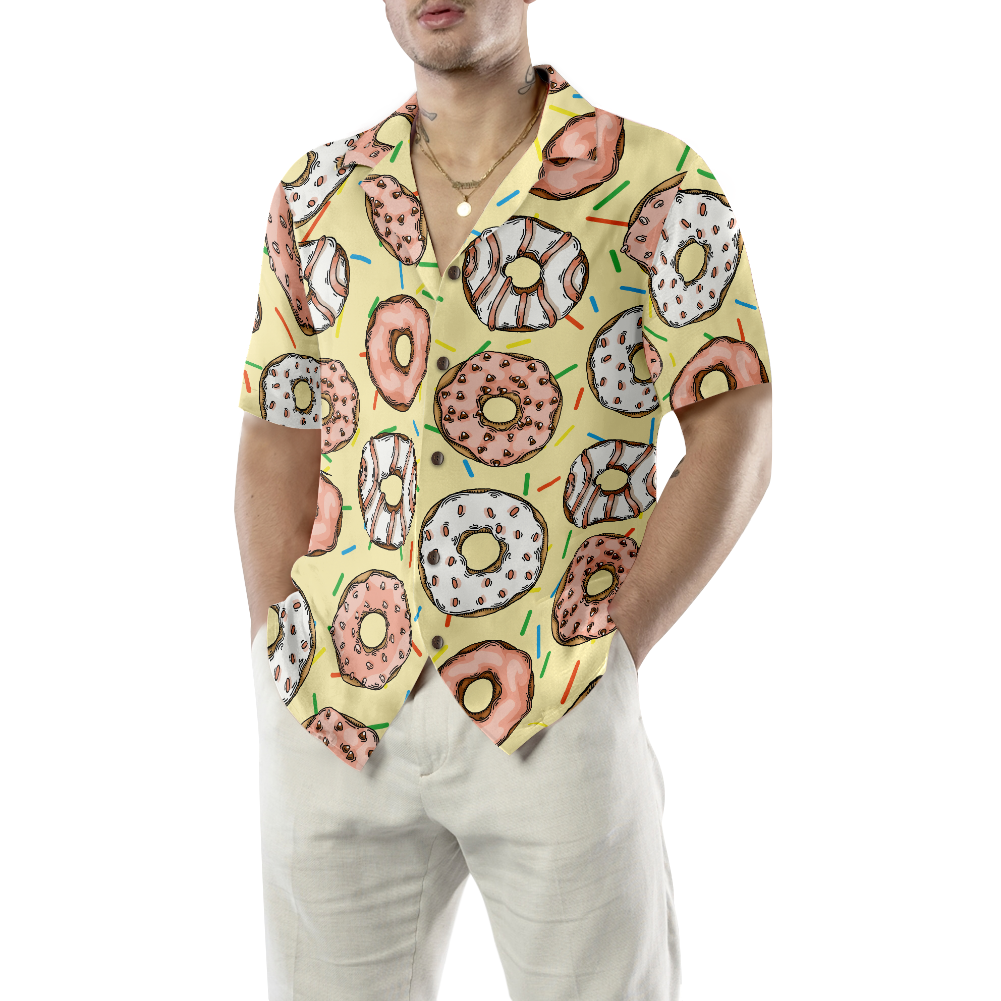 Donut Is My Life Shirt For Men Hawaiian Shirt - Hyperfavor