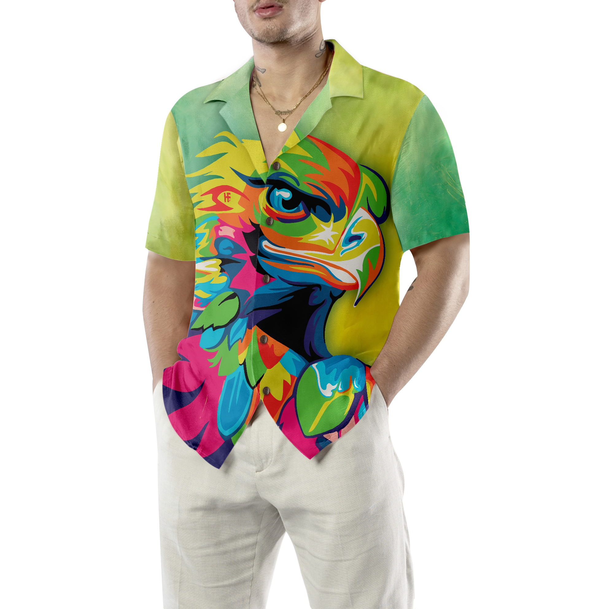 Vibrant American Eagle Shirt Hawaiian Shirt - Hyperfavor