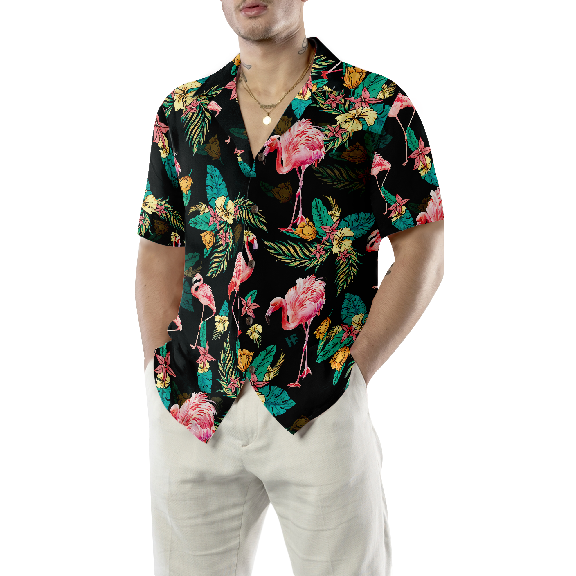 Flamingo Tropical Pattern V2 Hawaiian Shirt - Hyperfavor