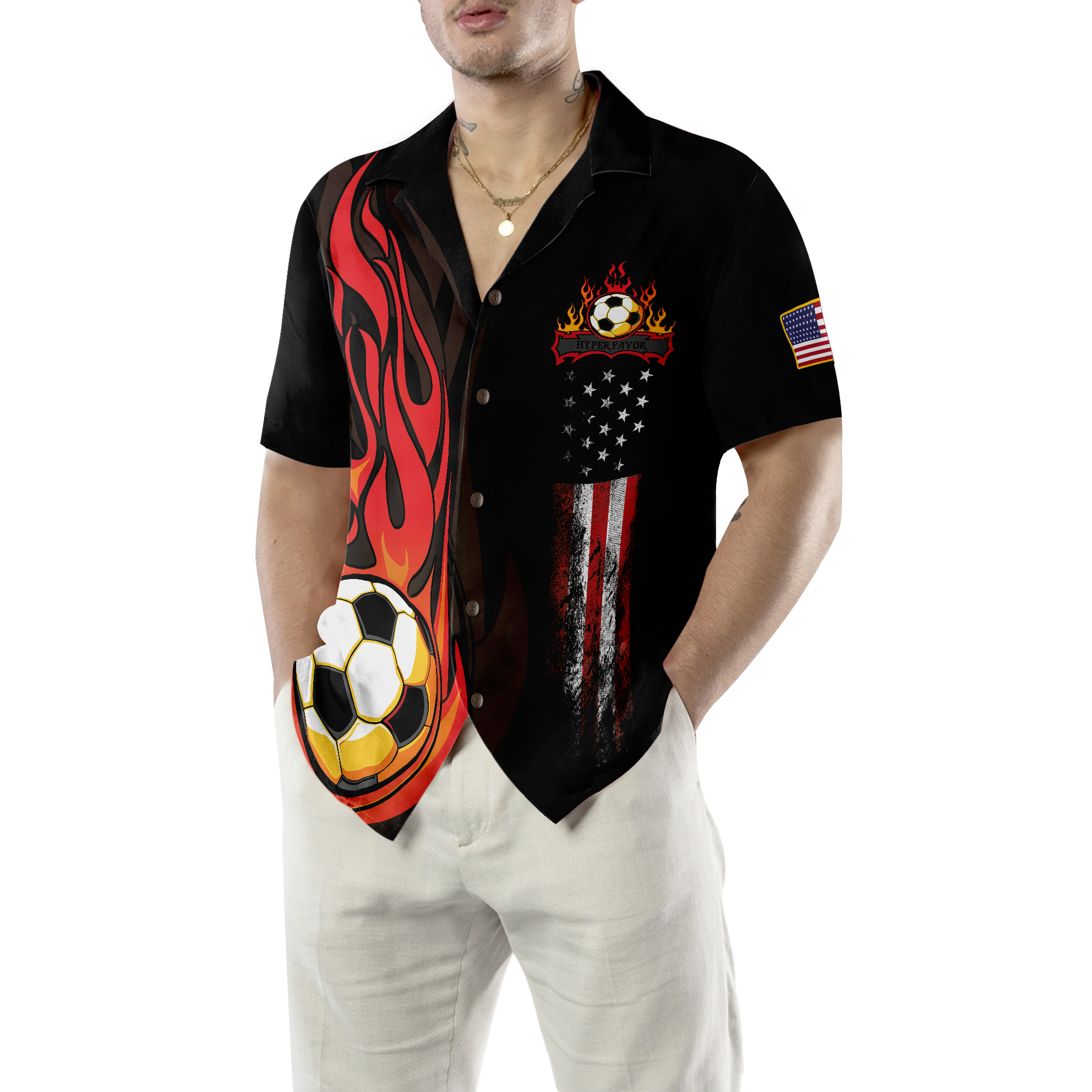 Soccer Flame Hawaiian Shirt - Hyperfavor