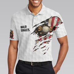 Bald Eagles American Flag Polo Shirt - Hyperfavor