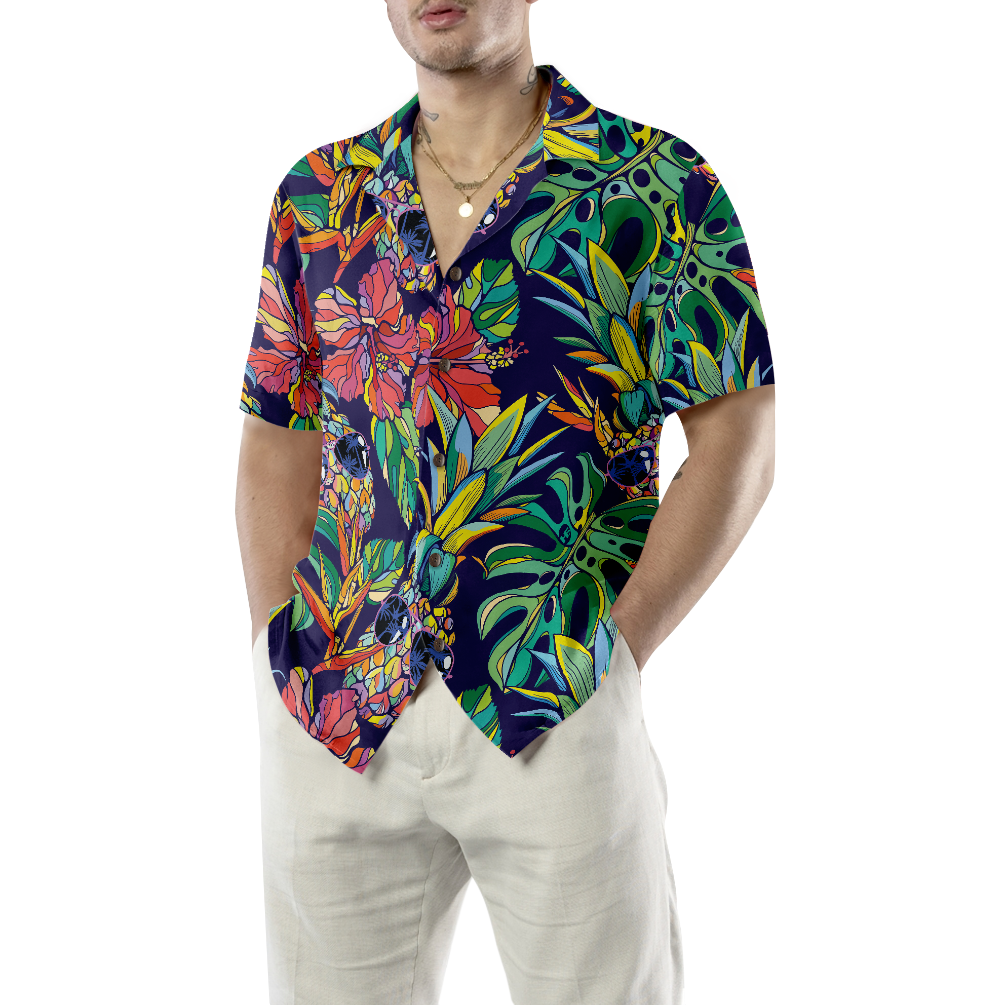 Tropical Coolest Pineapple Hawaiian Shirt - Hyperfavor