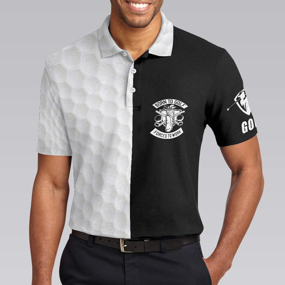 Black & White Are You Looking At My Putt Golf Polo Shirt, Black And Golf Pattern Polo Shirt, Sarcastic Golf Shirt For Men - Hyperfavor