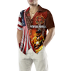 Never Forget Retired Firefighter American Flag Hawaiian Shirt, Red Axe And Logo Proud Firefighter Shirt For Men - Hyperfavor