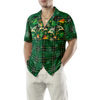 Hyperfavor Christmas Hawaiian Shirts For Men and Women, Christmas Reindeer Green Plaid Pattern Hawaiian Shirt Button Down Shirt Short Sleeve - Hyperfavor