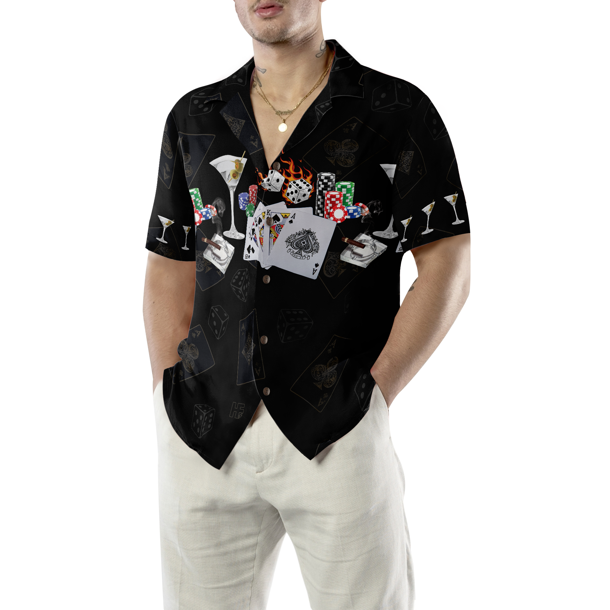 Gambling And Wine Hawaiian Shirt - Hyperfavor