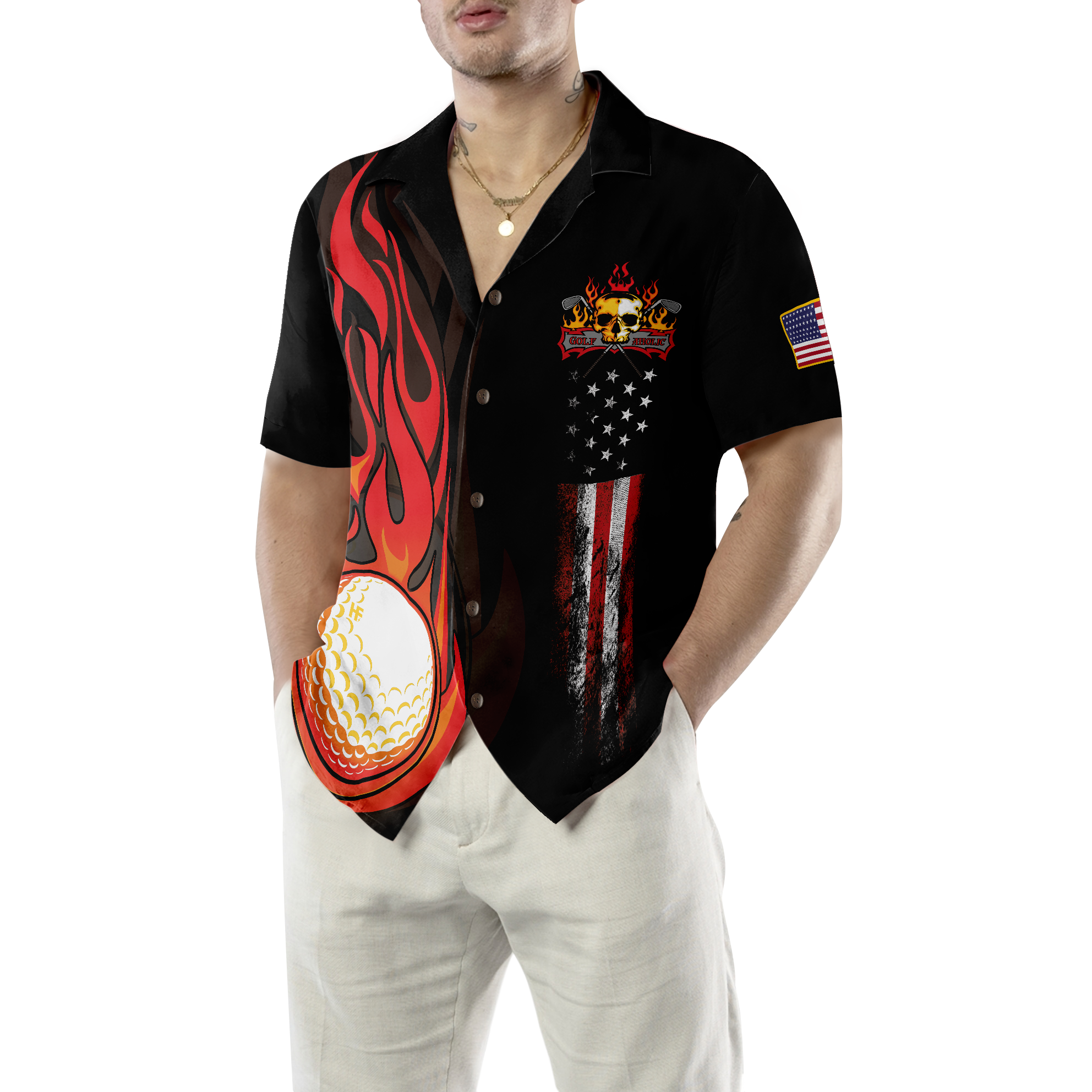 Golf Flame Hawaiian Shirt - Hyperfavor