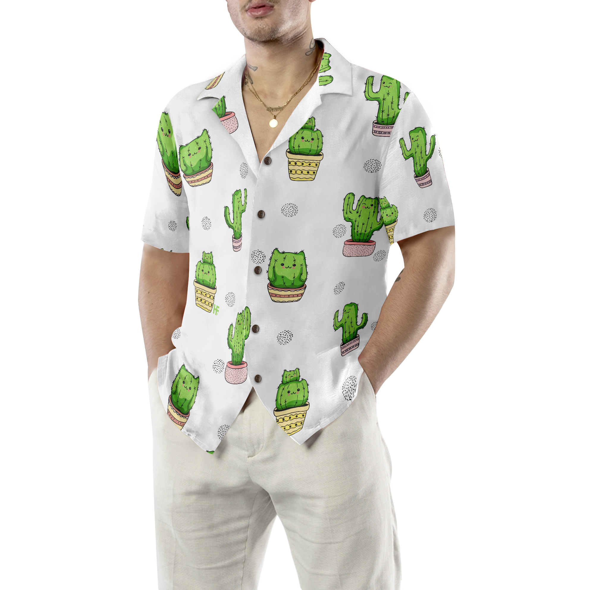 Cactus Cats Hawaiian Shirt - Hyperfavor