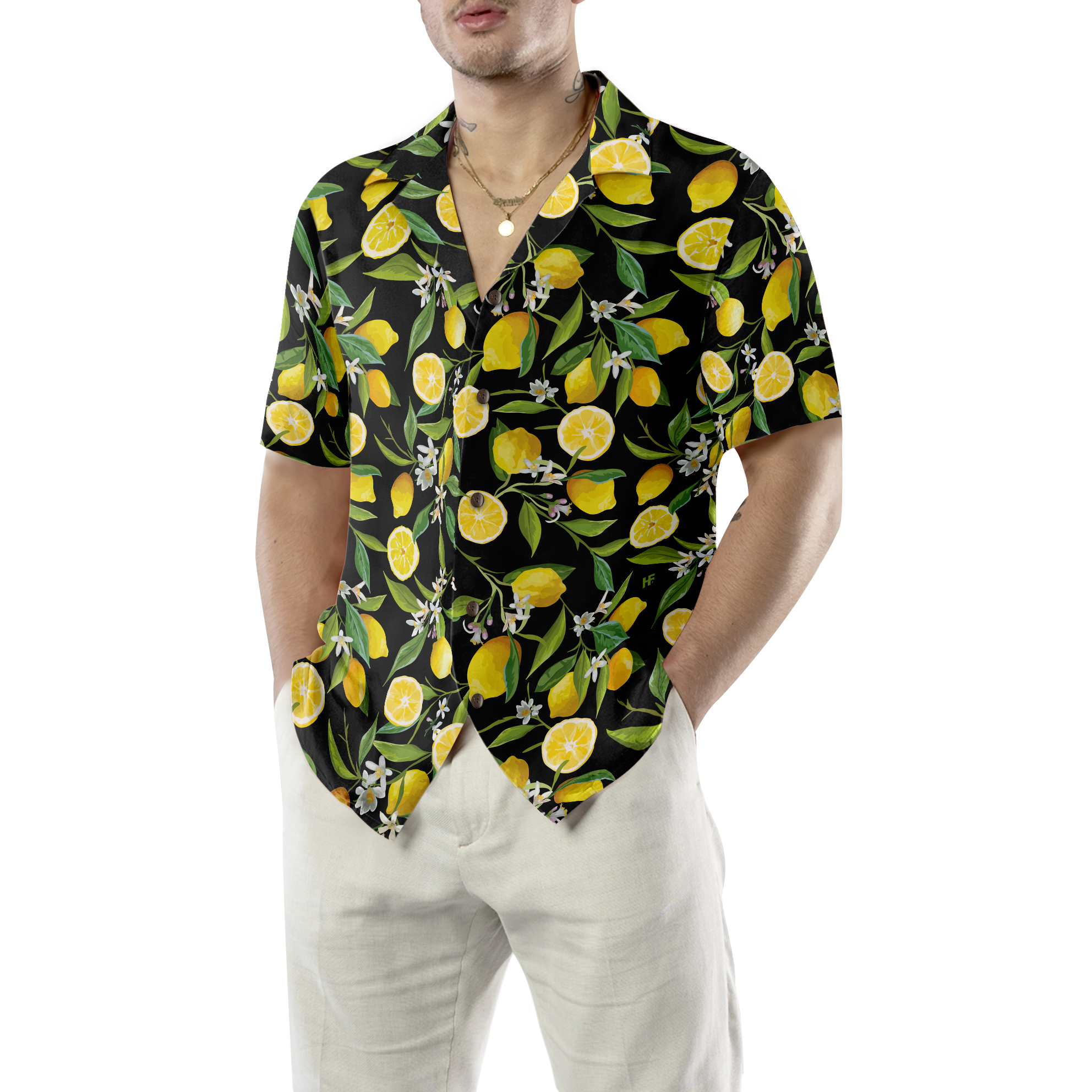 Summertime Watercolor Lemon Hawaiian Shirt - Hyperfavor