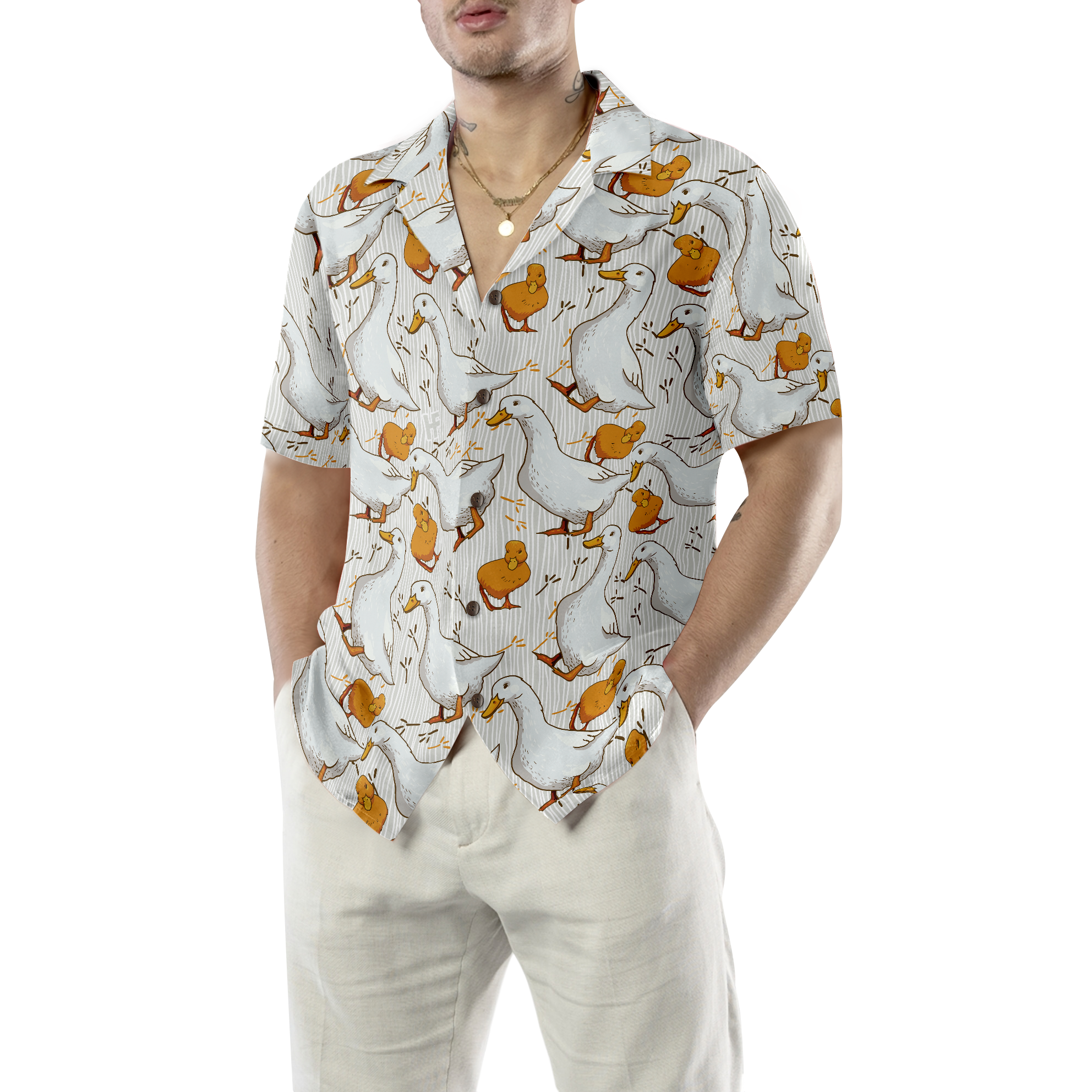 Cartoon Duck Shirt For Men Hawaiian Shirt - Hyperfavor