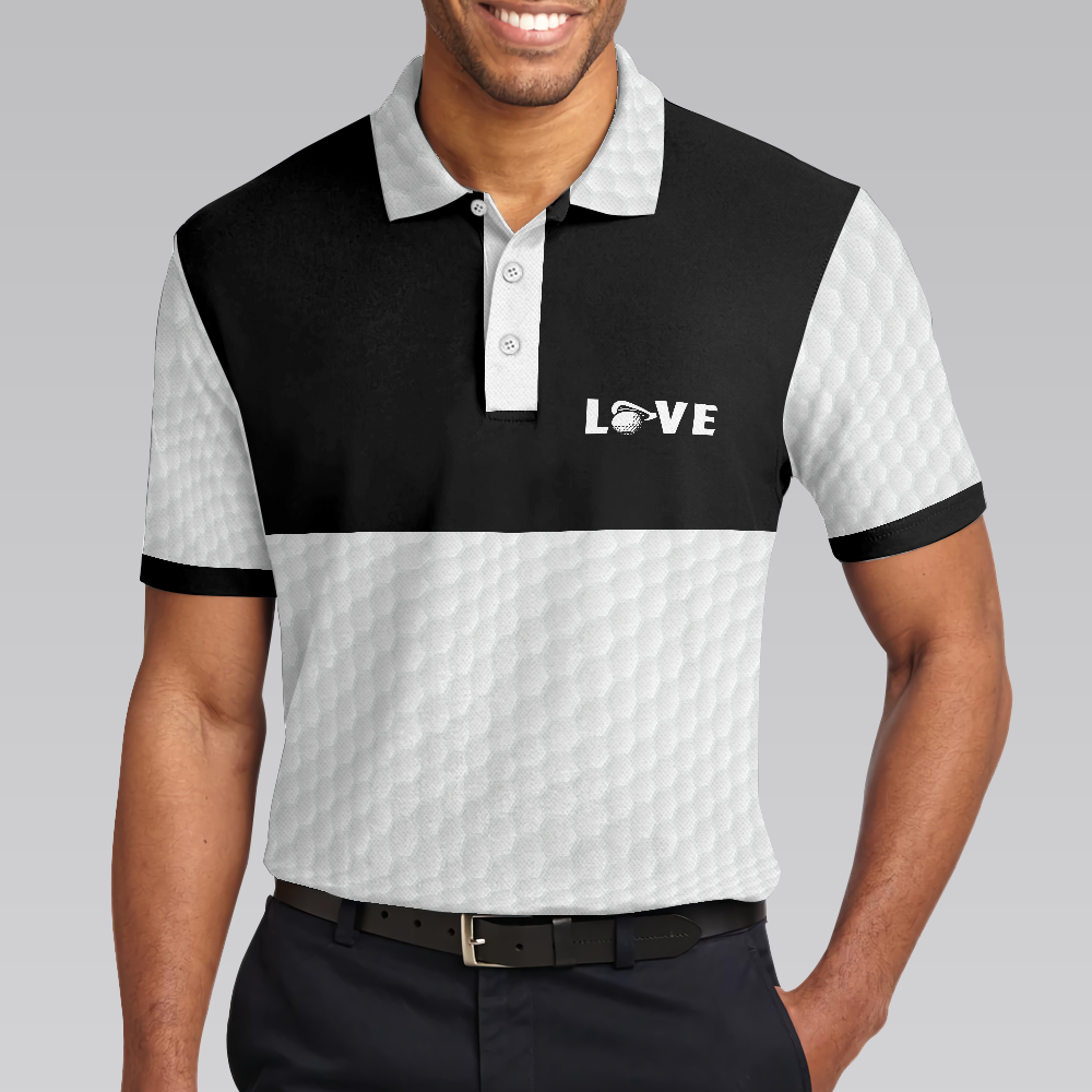 Golf Is My Therapy Golf Polo Shirt, Black And White Golf Love Polo Shirt, Best Golf Shirt For Men - Hyperfavor