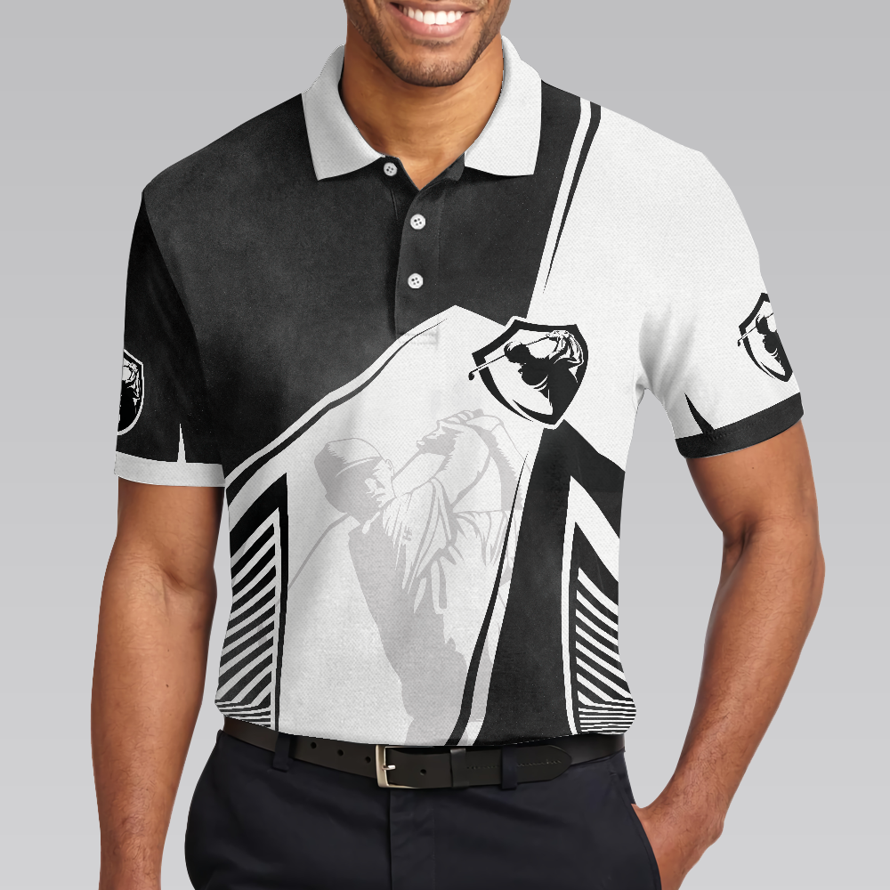 Golf Saved Me From Being A Pornstar Polo Shirt, Black And White Polo Shirt, Funny Golf Shirt For Men - Hyperfavor