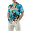Bigfoot AIoha Beach Bigfoot Hawaiian Shirt, Palm Tree And Flower Blue Ocean Bigfoot Surfing Shirt For Men - Hyperfavor