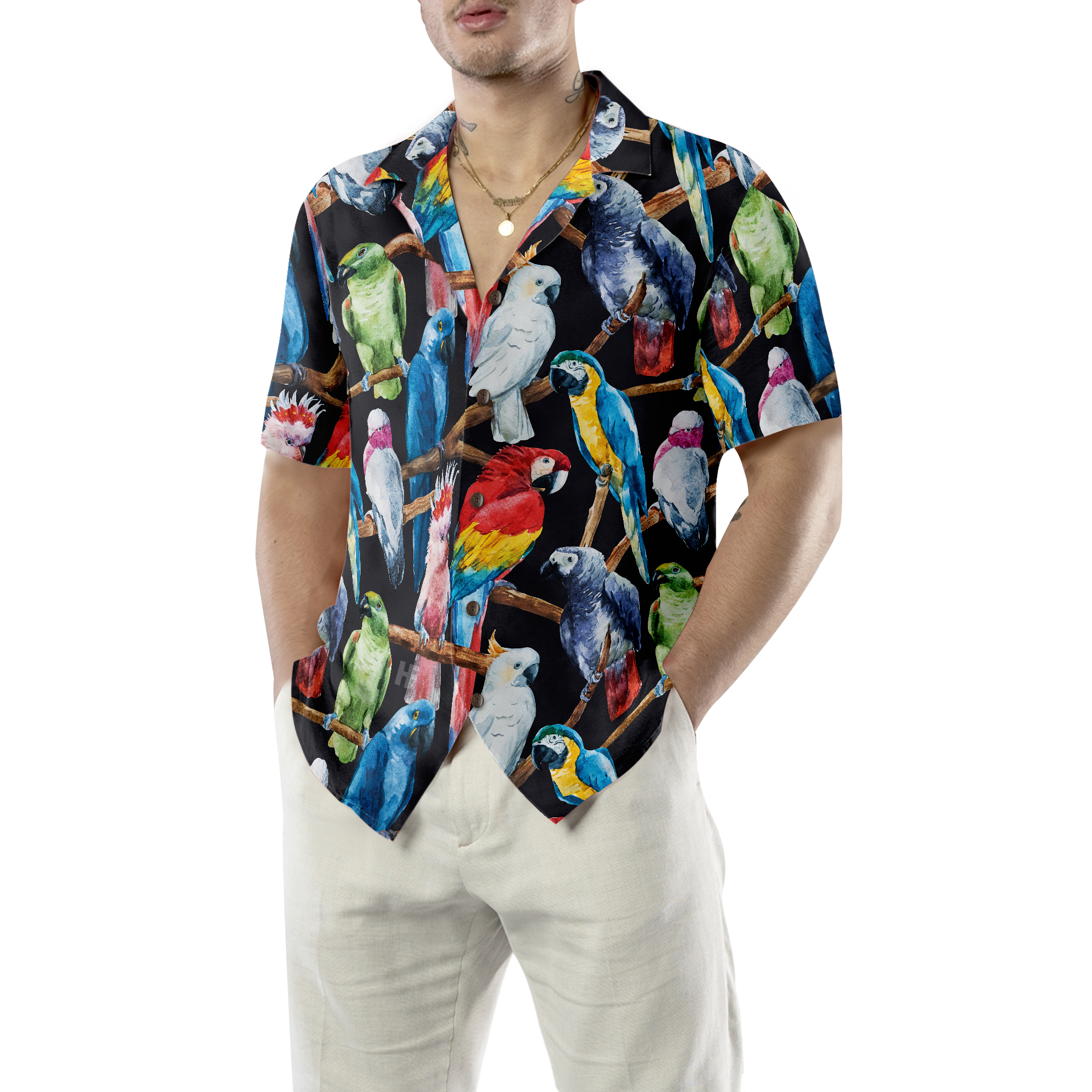 Exotic Parrots & Plant Hawaiian Shirt - Hyperfavor