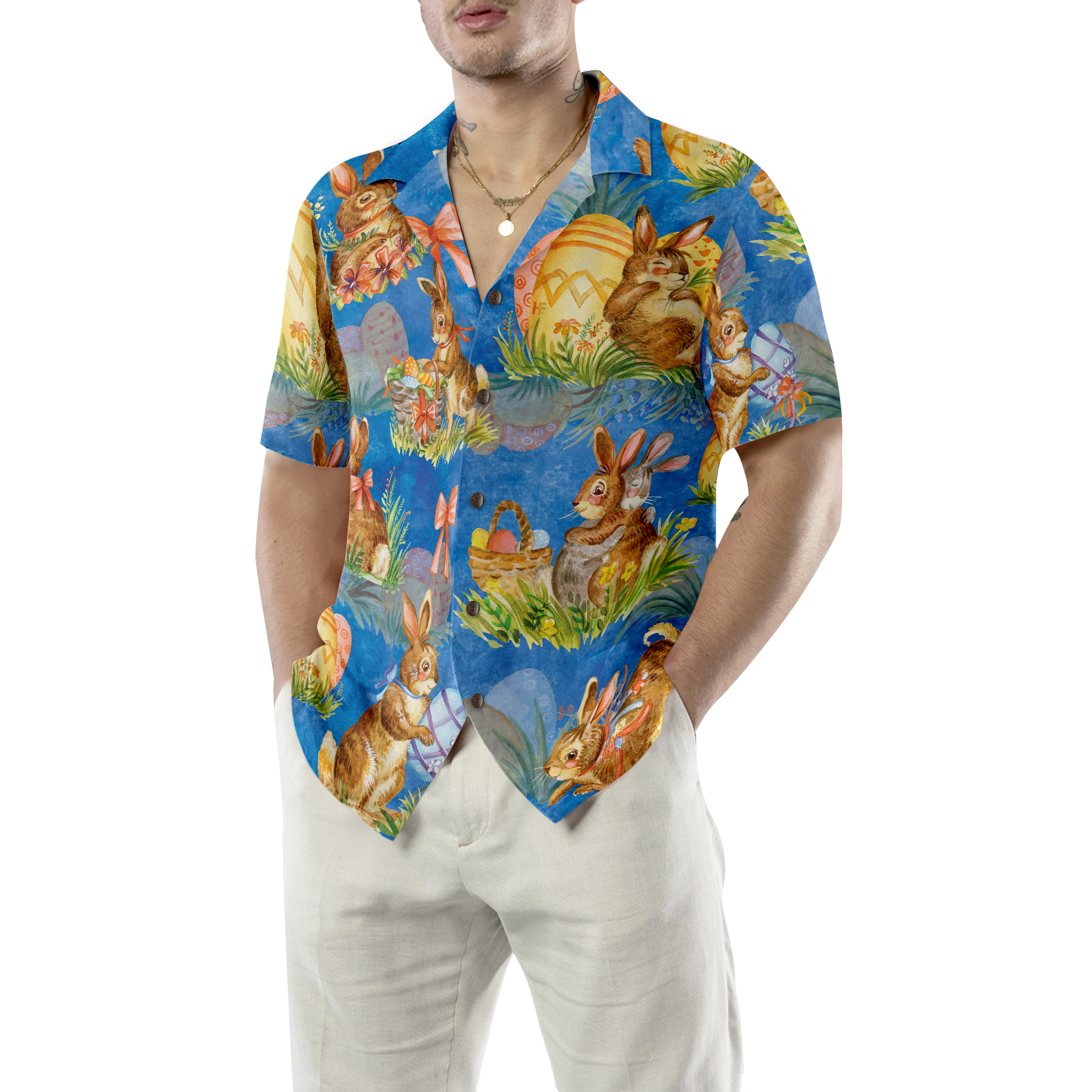 Happy Easter Day Bunny Hawaiian Shirt - Hyperfavor