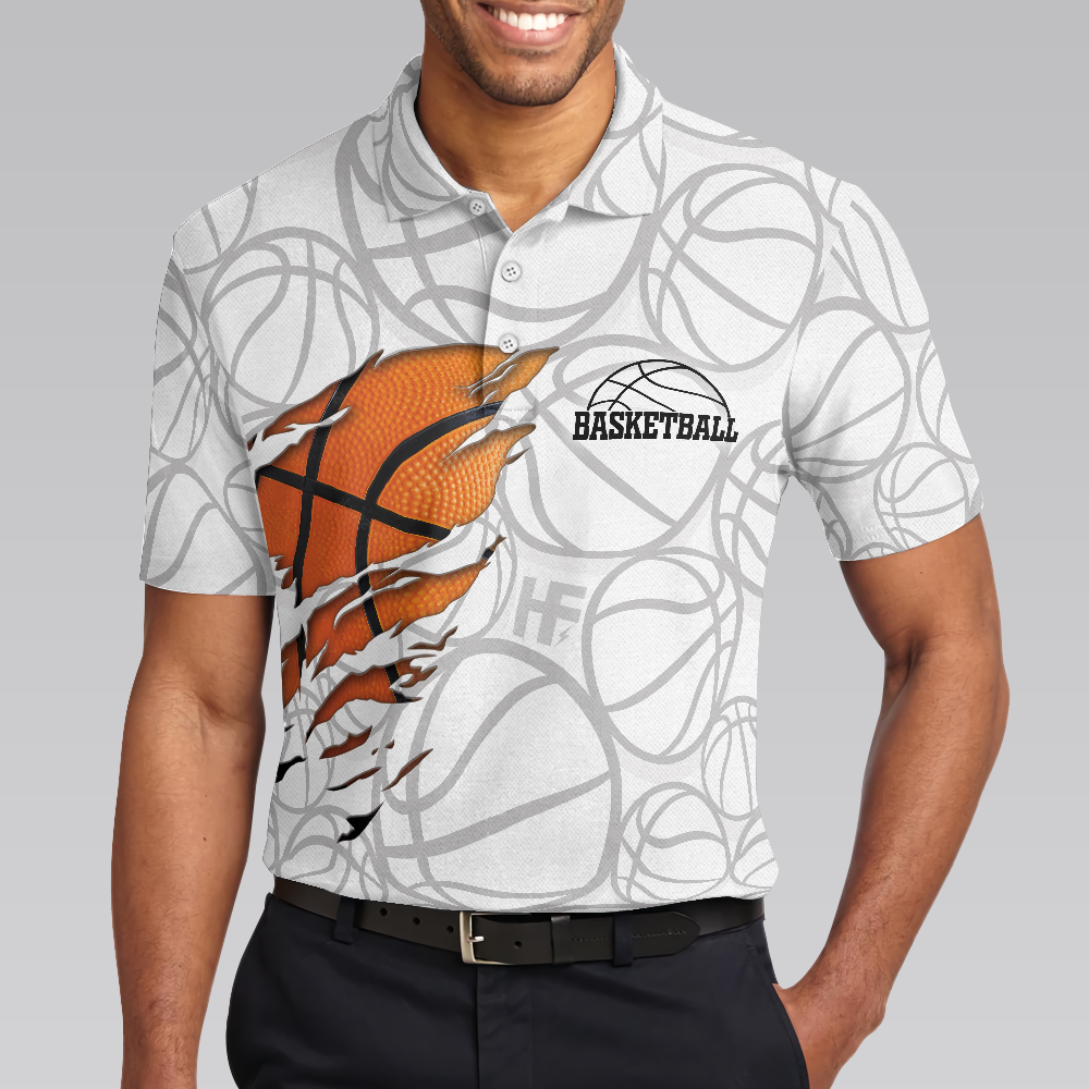 Basketball Player Polo Shirt, White Basketball Polo Shirt Design, Best Basketball Shirt For Basketball Players - Hyperfavor