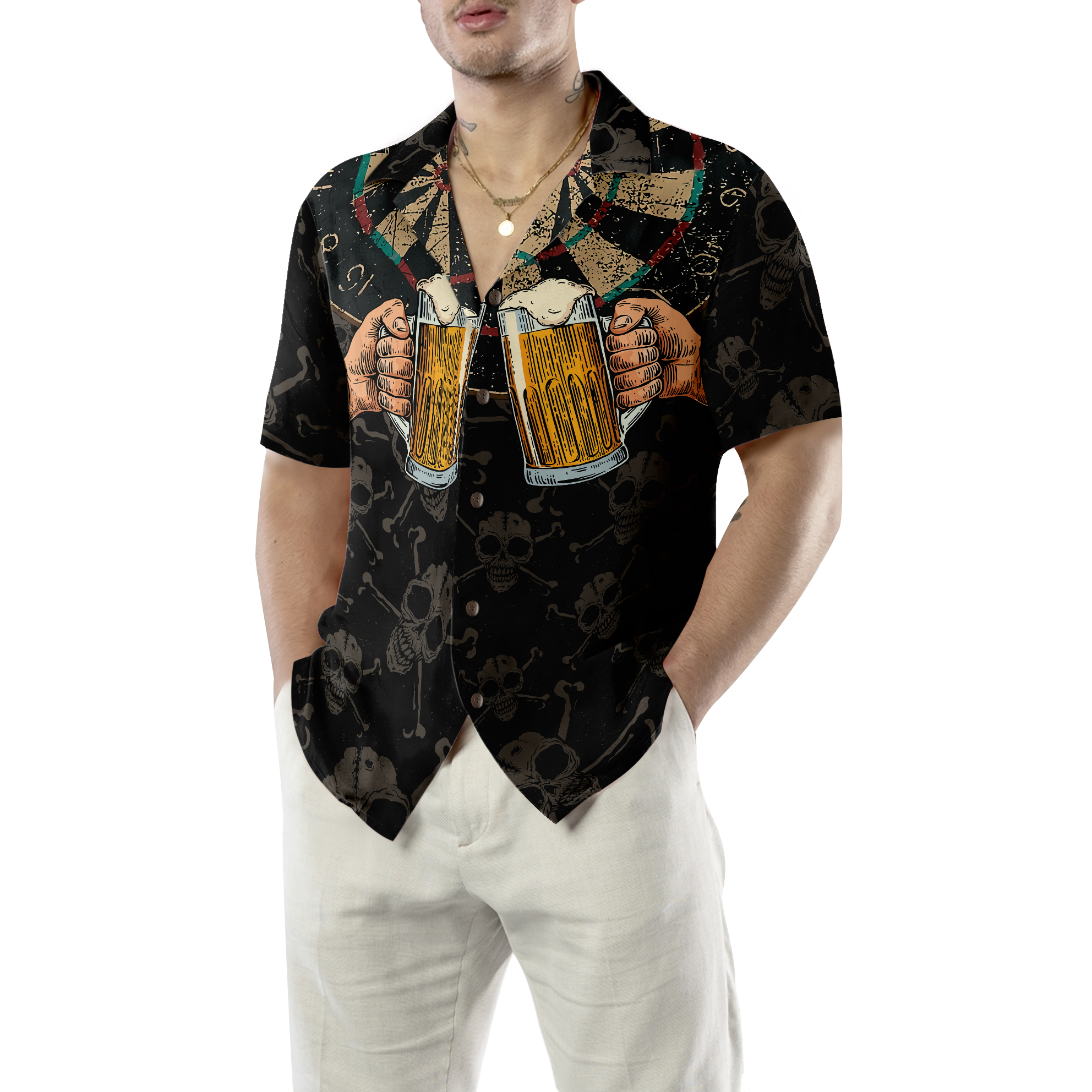 Darts And Beer That's Why I'm Here Hawaiian Shirt - Hyperfavor