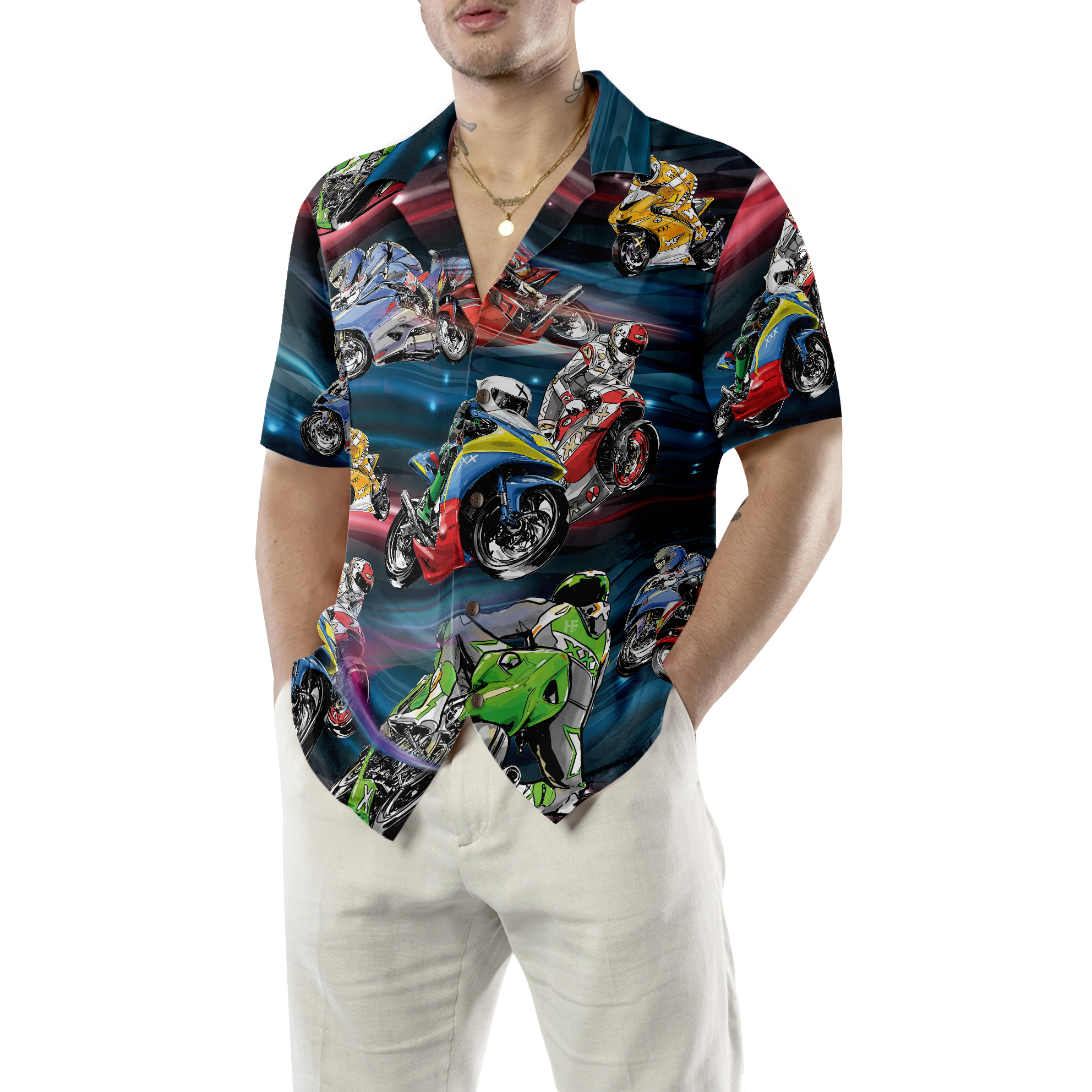 Racing Motorcycle Hawaiian Shirt - Hyperfavor