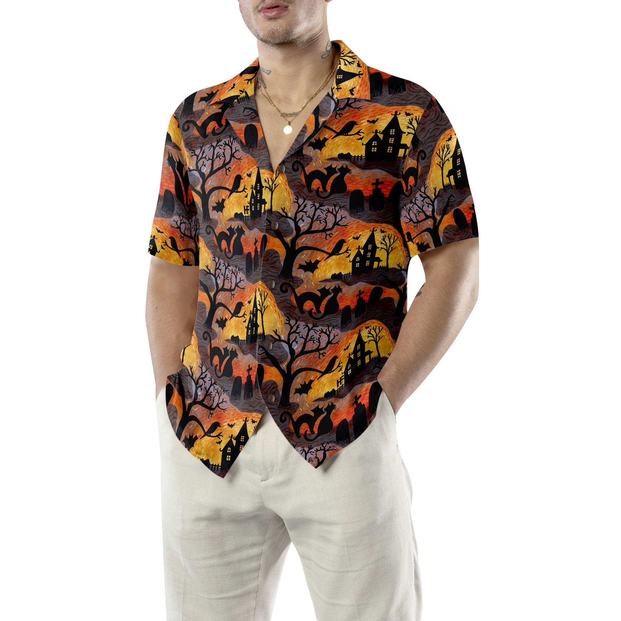 Spooky Night Halloween Hawaiian Shirt, Halloween Shirt For Men And Women - Hyperfavor