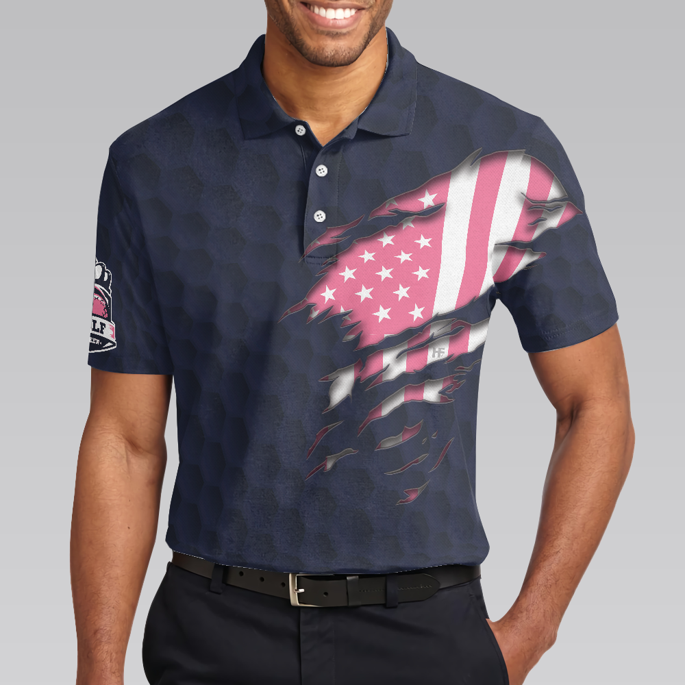 I'm Happy To Show You What Swing Like A Girl Really Means, American Golf Girl W-Ver 2 Polo Shirt - Hyperfavor